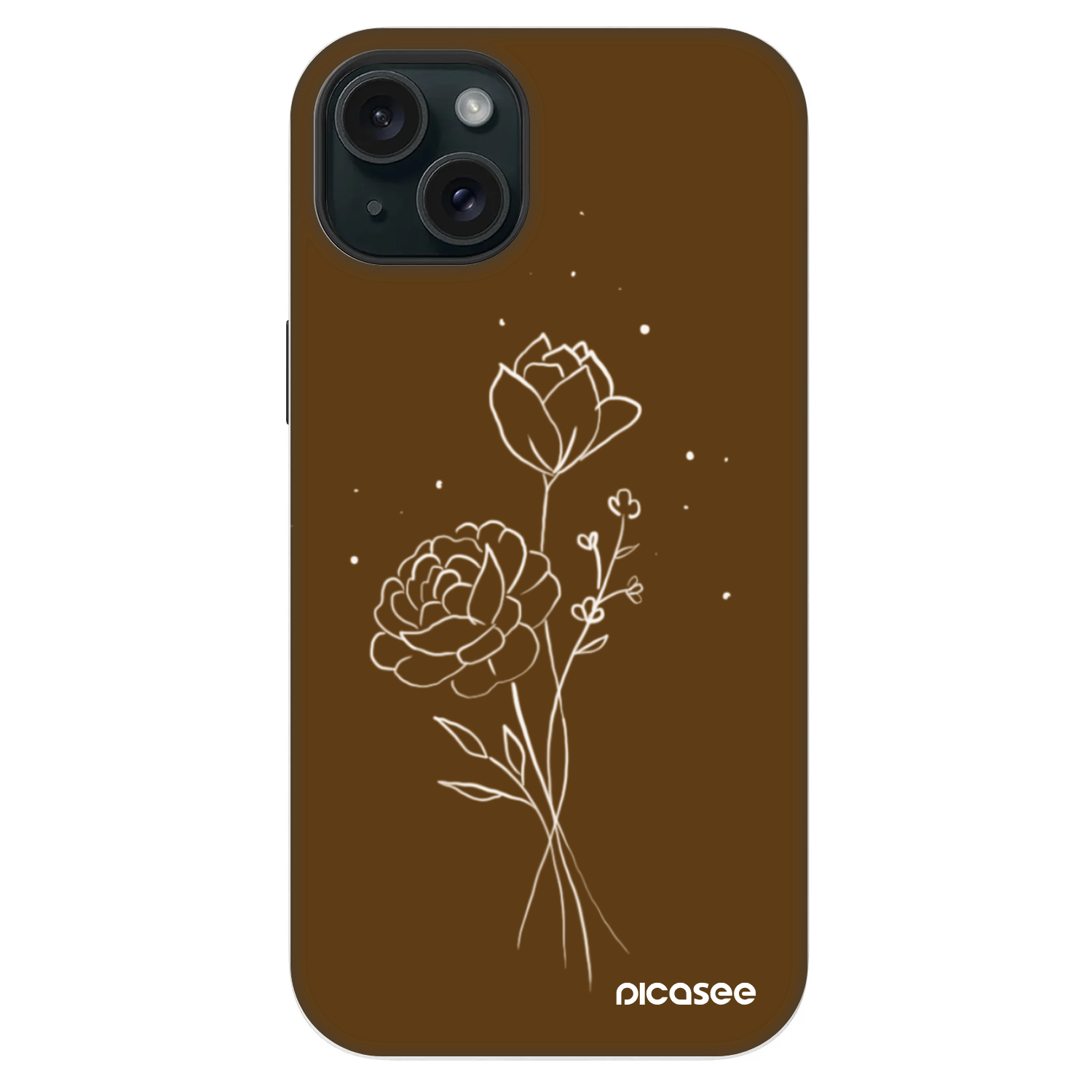 Picasee Fashion Case MagSafe pre Apple iPhone 14 Plus - Brown flowers