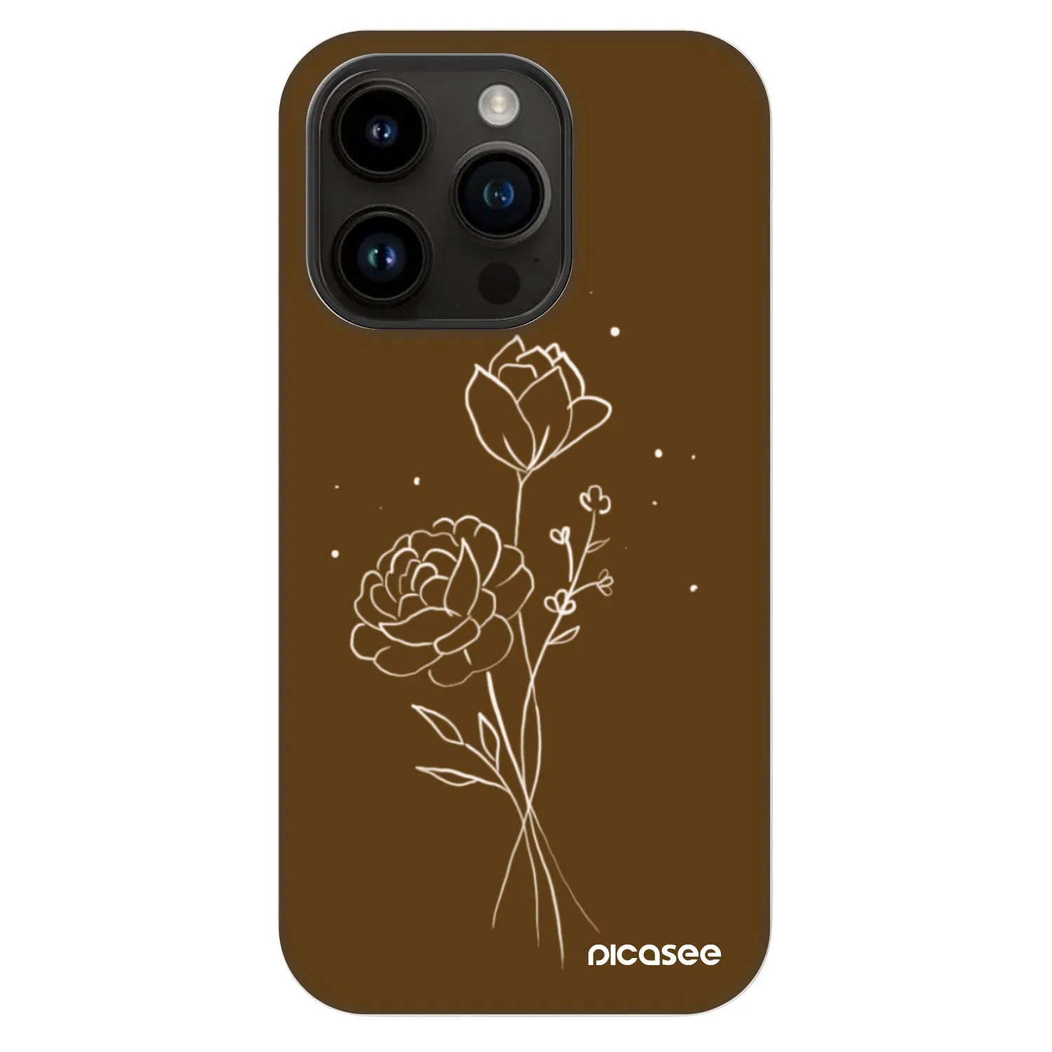 Picasee Fashion Case MagSafe pre Apple iPhone 14 Pro - Brown flowers