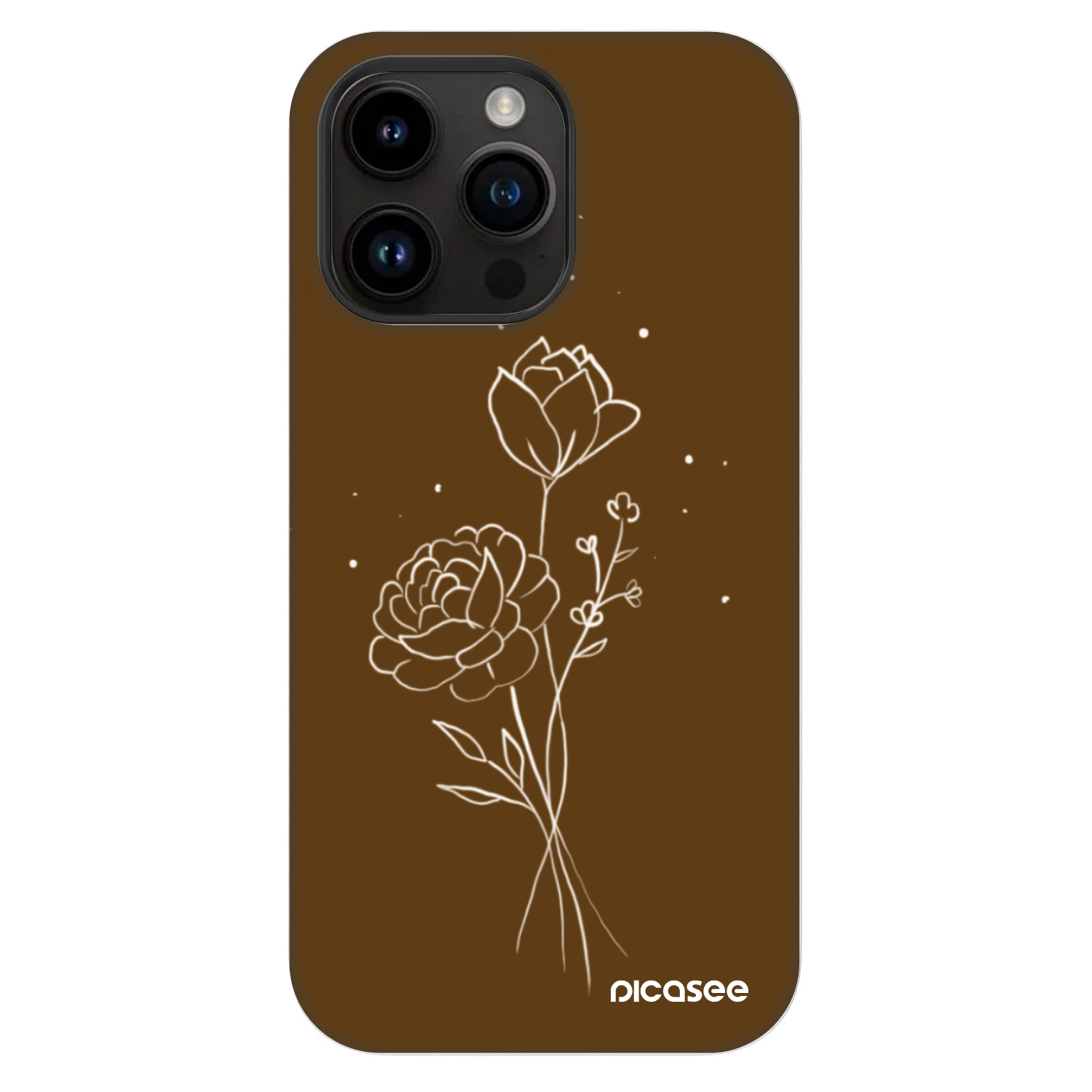 Picasee Fashion Case MagSafe pre Apple iPhone 14 Pro Max - Brown flowers