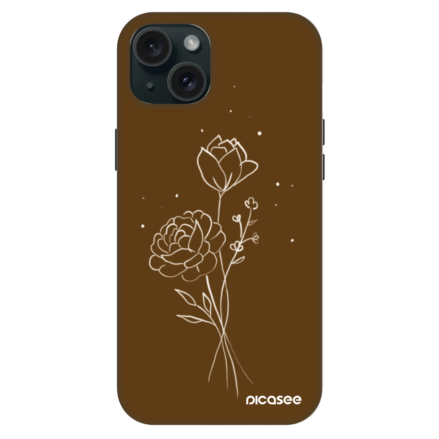 Picasee Fashion Case MagSafe pre Apple iPhone 15 Plus - Brown flowers