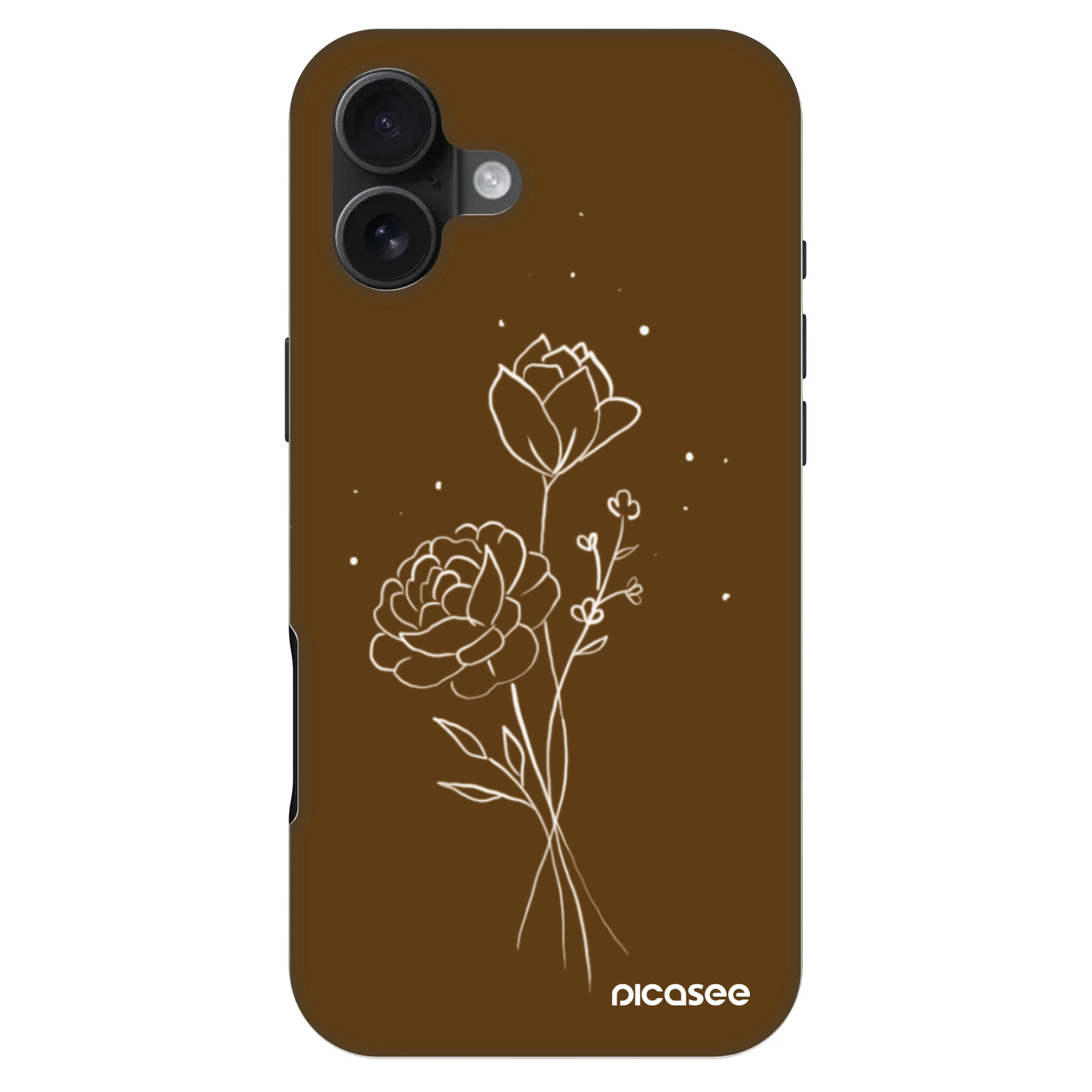 Picasee Fashion Case MagSafe pre Apple iPhone 16 Plus - Brown flowers