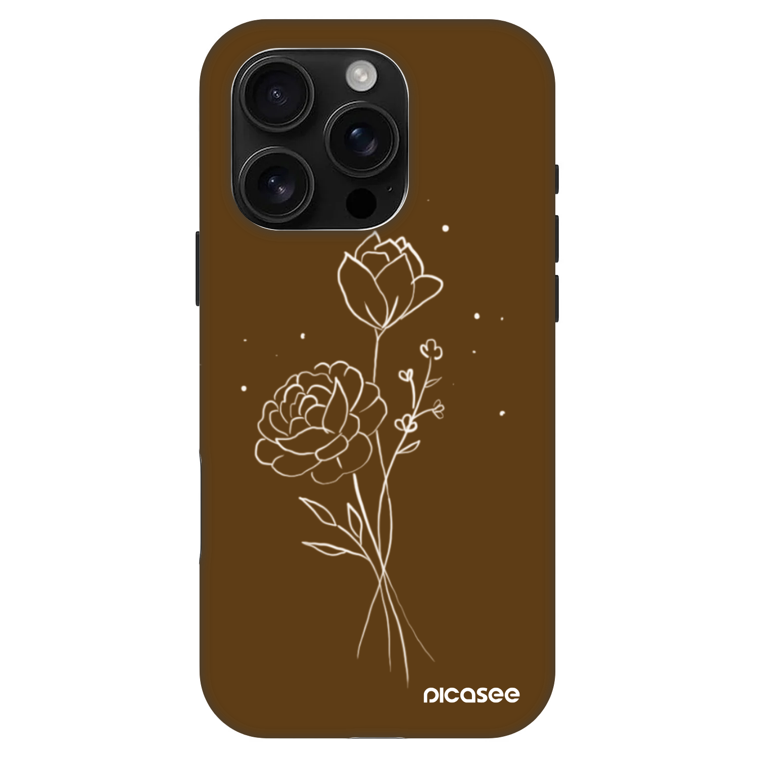 Picasee Fashion Case MagSafe pre Apple iPhone 16 Pro - Brown flowers