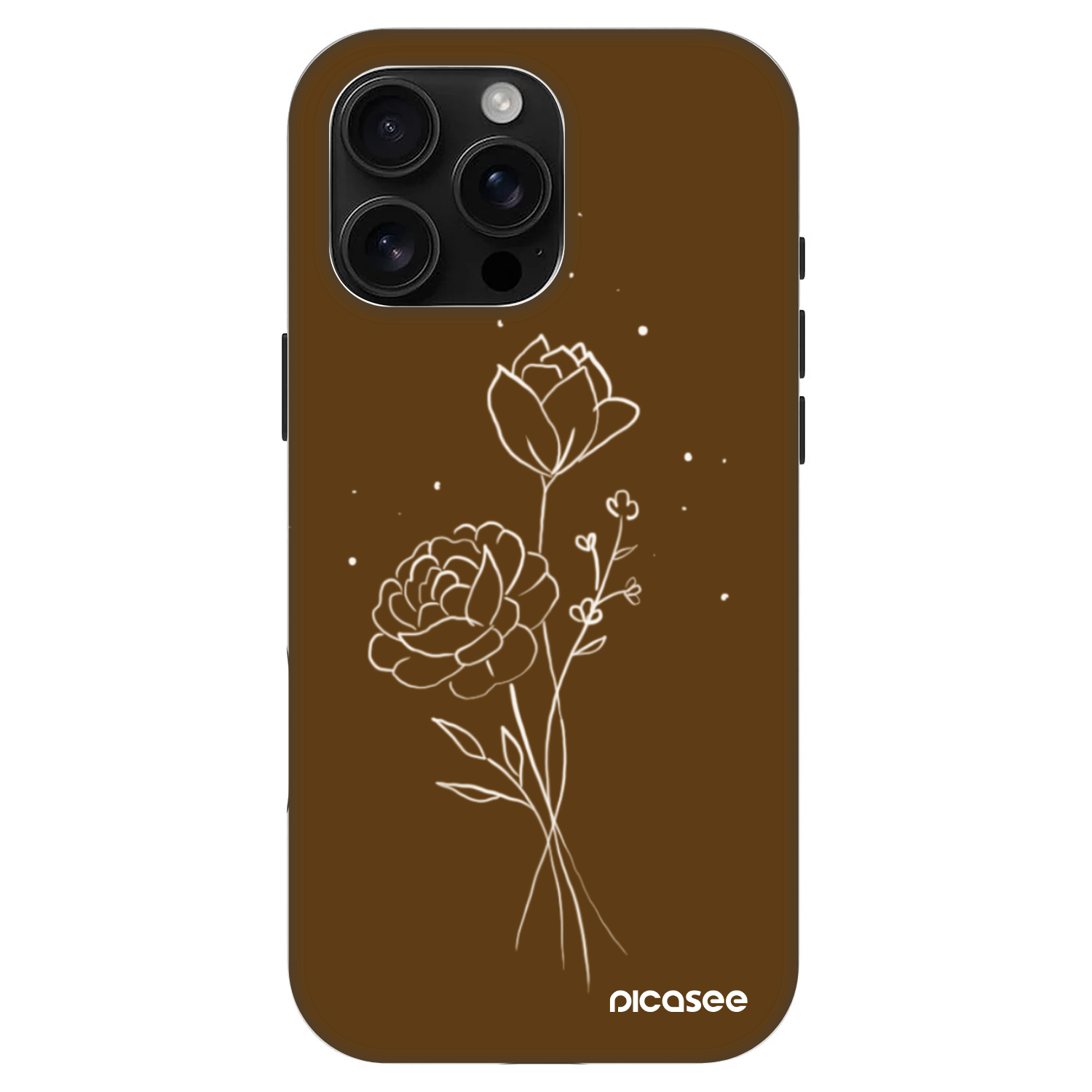 Picasee Fashion Case MagSafe pre Apple iPhone 16 Pro Max - Brown flowers
