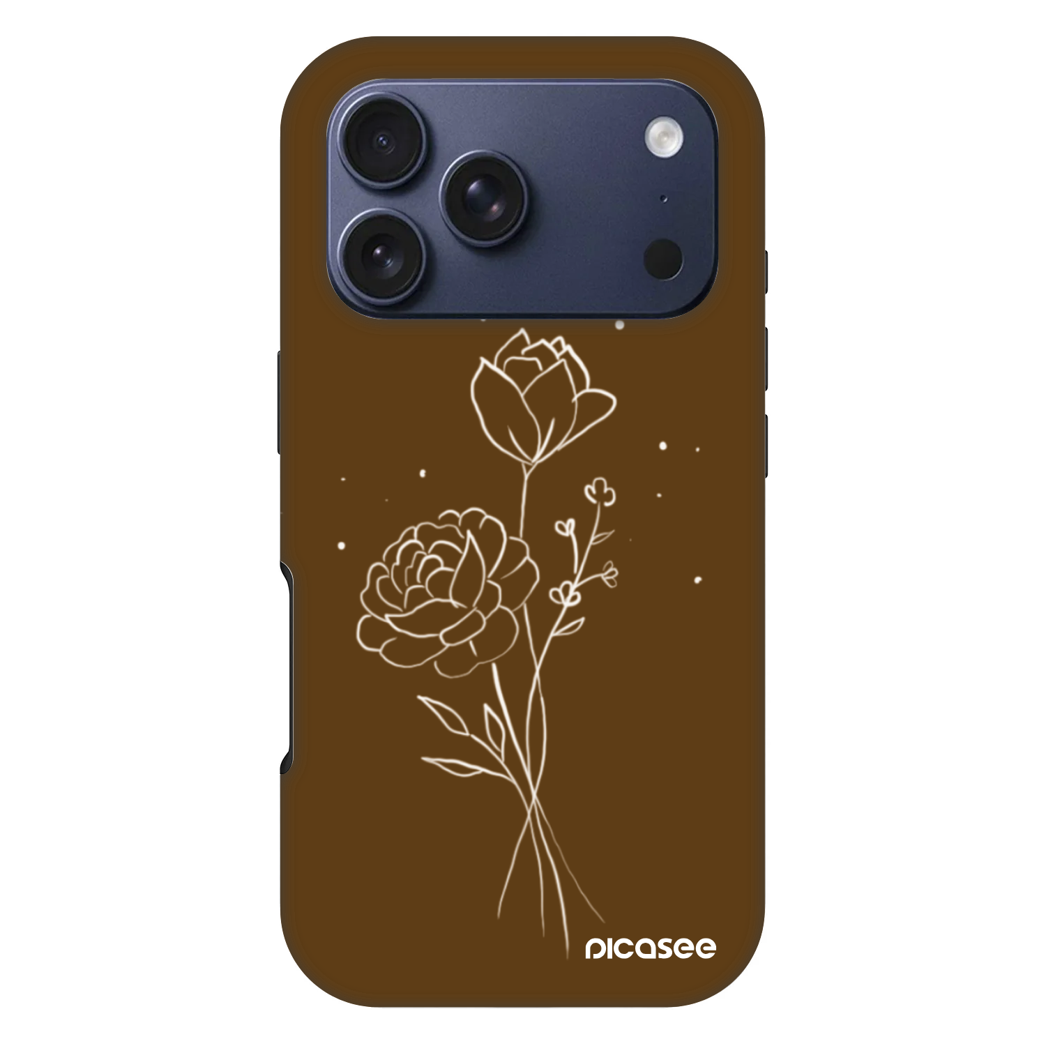 Picasee Fashion Case MagSafe pre Apple iPhone 17 Pro - Brown flowers