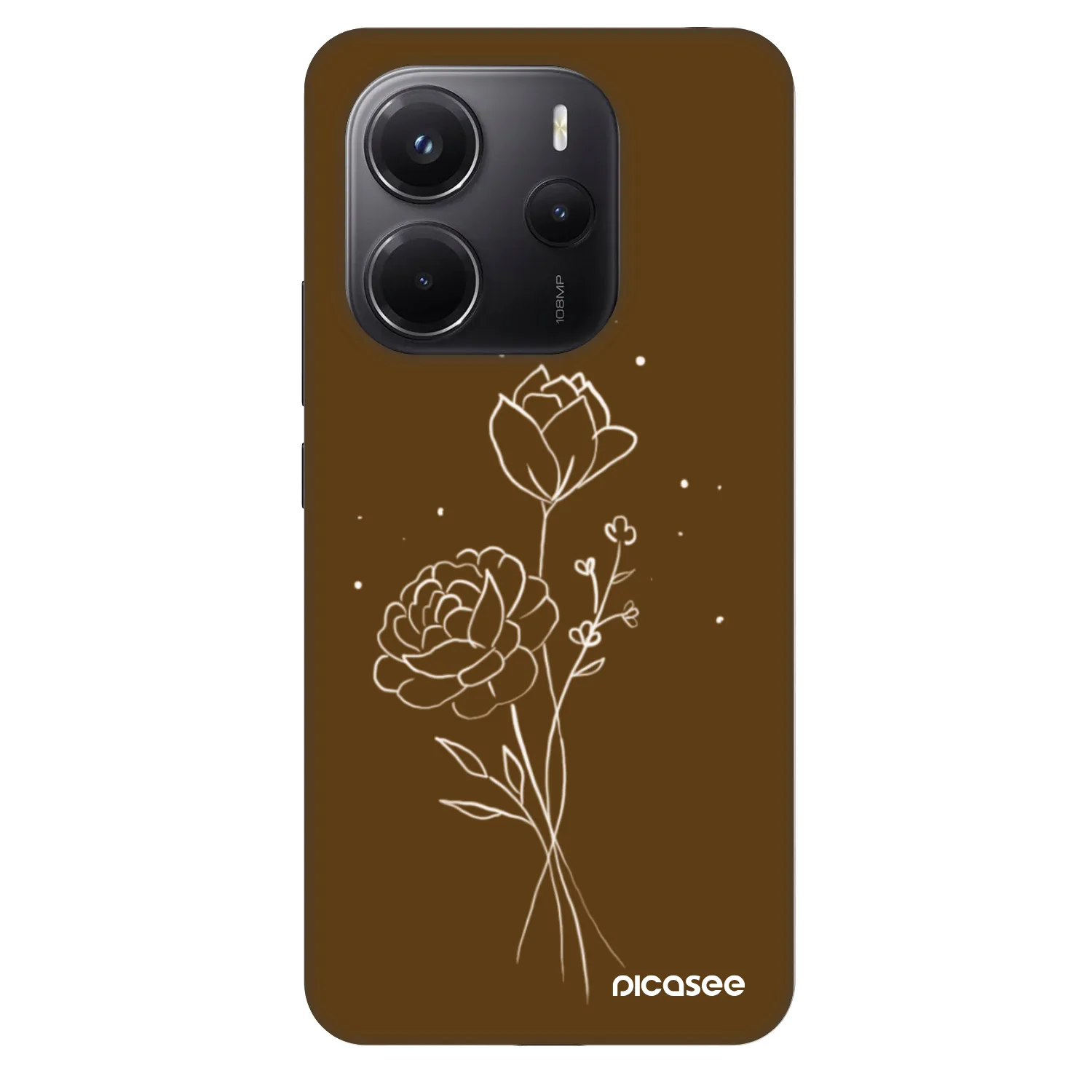 Fashion Case pre Xiaomi Redmi Note 14 4G - Brown flowers