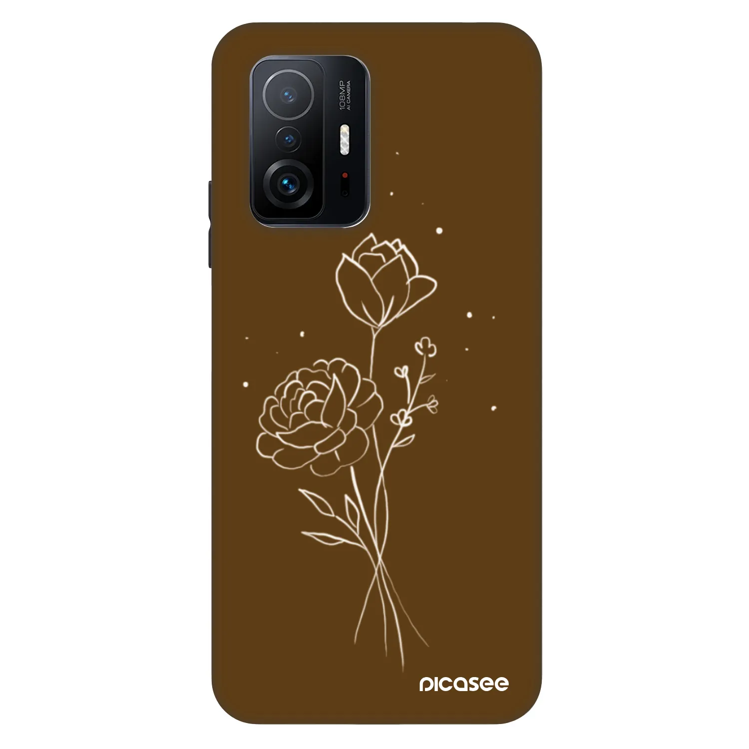 Picasee Fashion Case pre Xiaomi 11T - Brown flowers