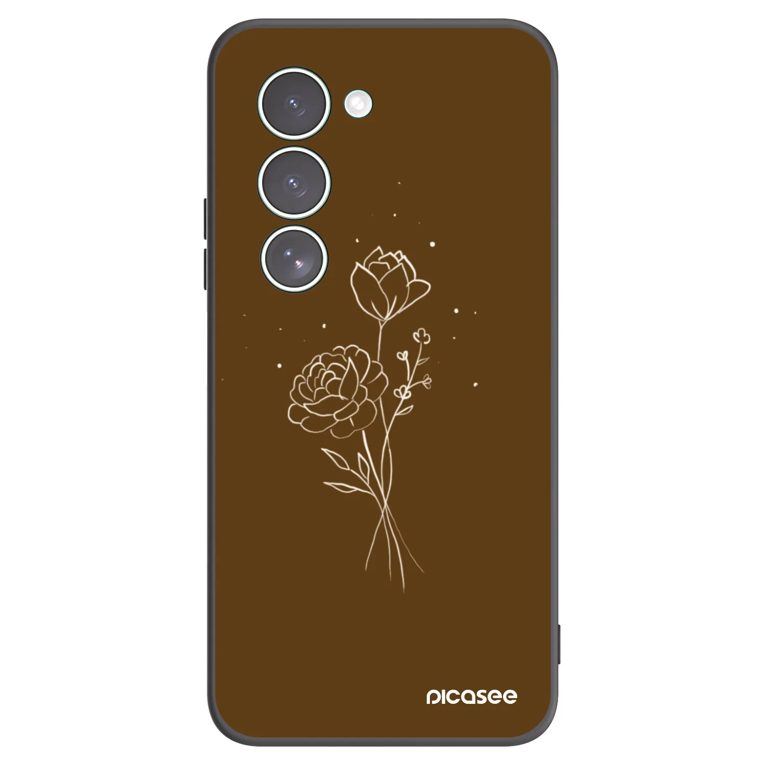 Picasee silikónový čierny obal pre Xiaomi Redmi 15 5G - Brown flowers