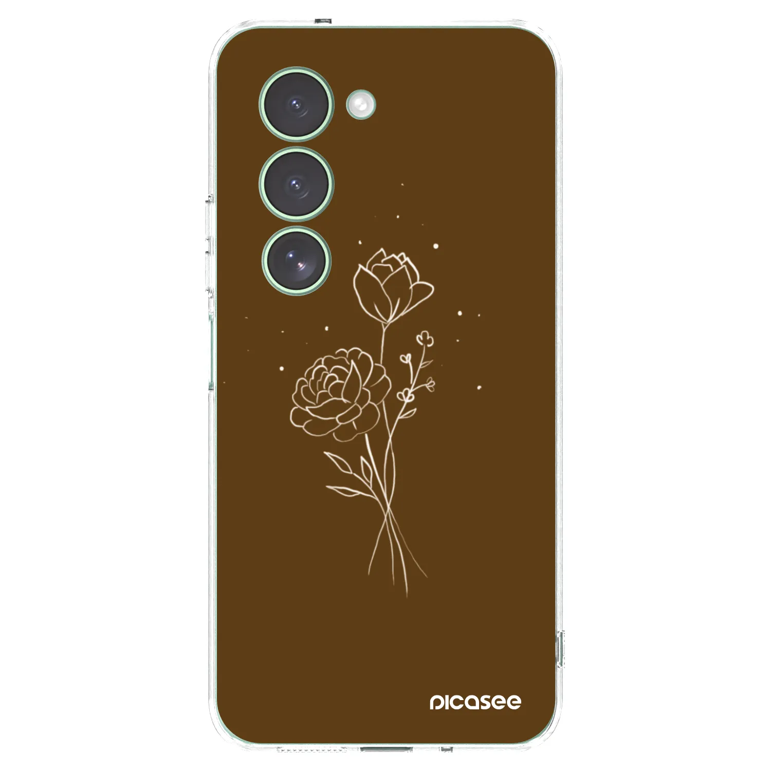 Picasee silikónový prehľadný obal pre Xiaomi Redmi 15 5G - Brown flowers