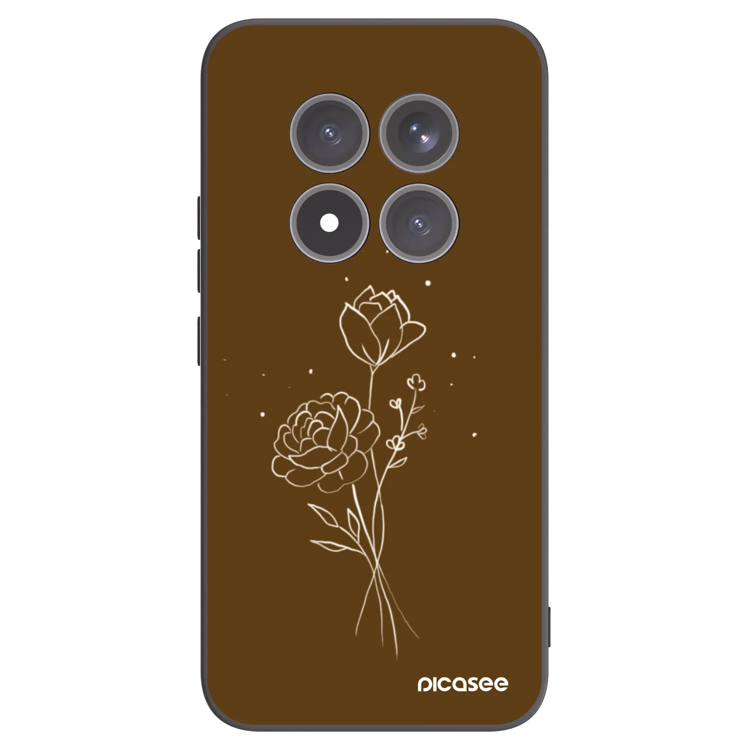 Silikónový čierny obal pre Xiaomi Redmi Note 15 Pro+ - Brown flowers