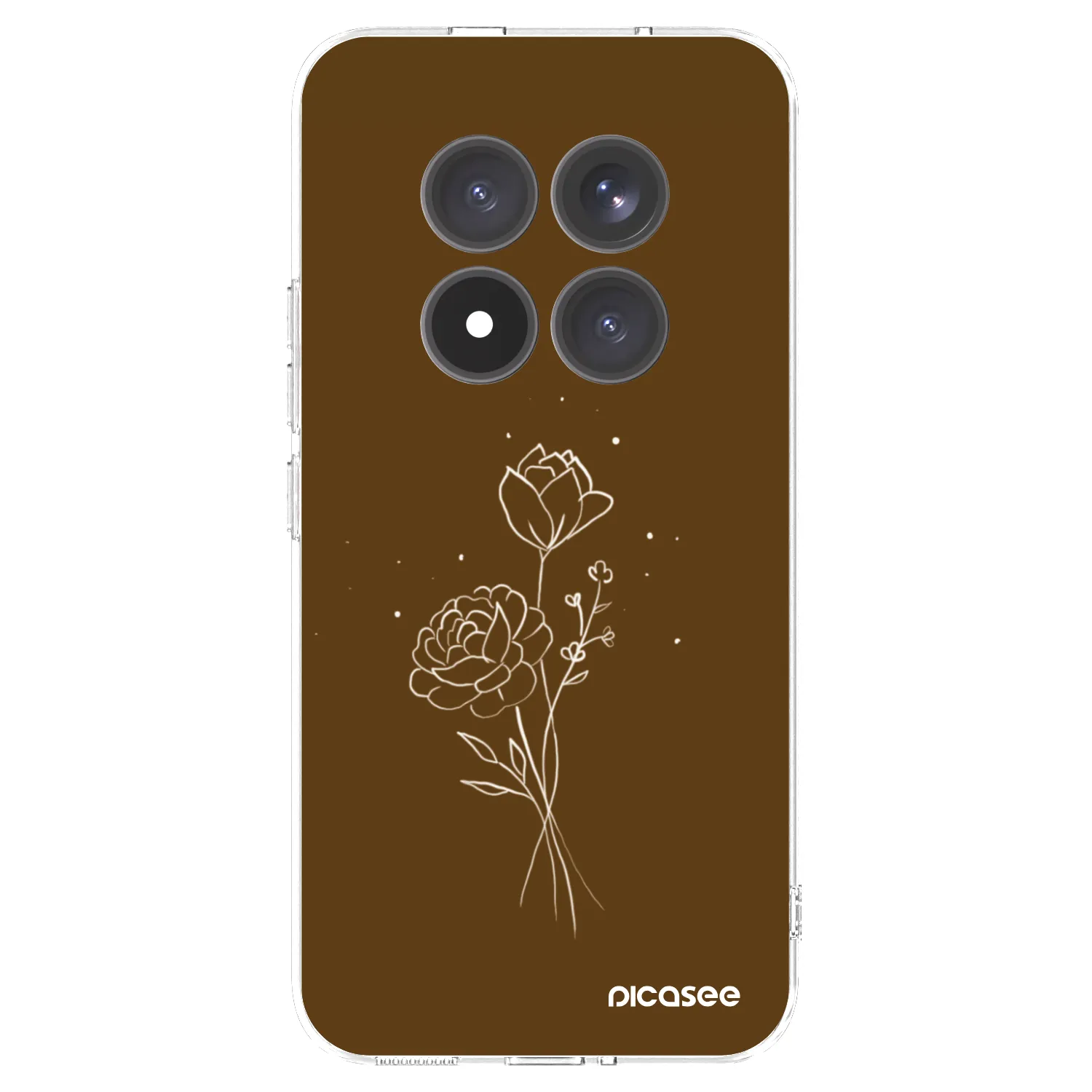 Silikónový prehľadný obal pre Xiaomi Redmi Note 15 Pro+ - Brown flowers