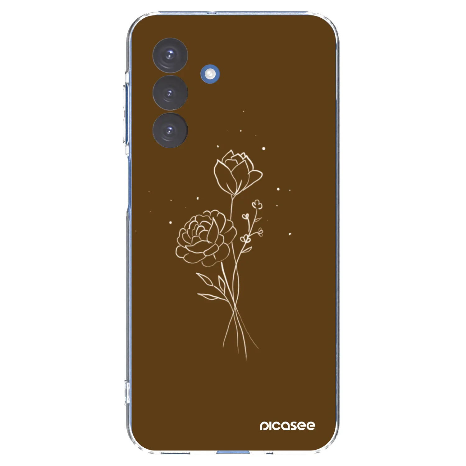 Picasee silikónový prehľadný obal pre Samsung Galaxy A17 5G - Brown flowers