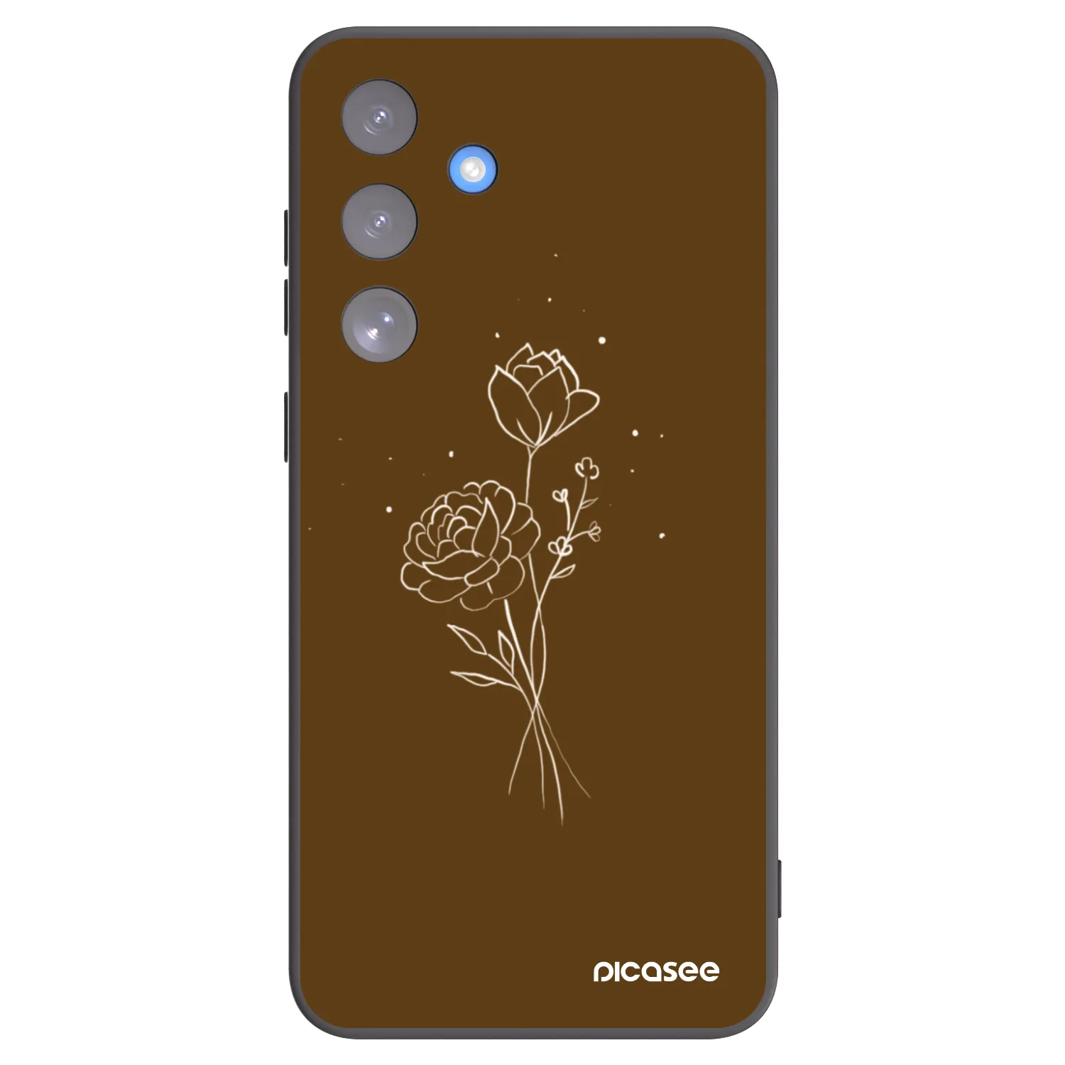 Picasee silikónový čierny obal pre Samsung Galaxy S25 FE 5G - Brown flowers