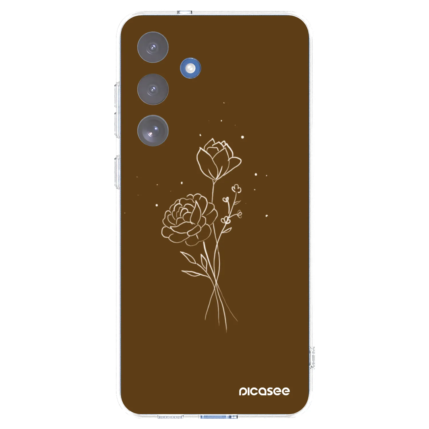 Picasee silikónový prehľadný obal pre Samsung Galaxy S25 FE 5G - Brown flowers