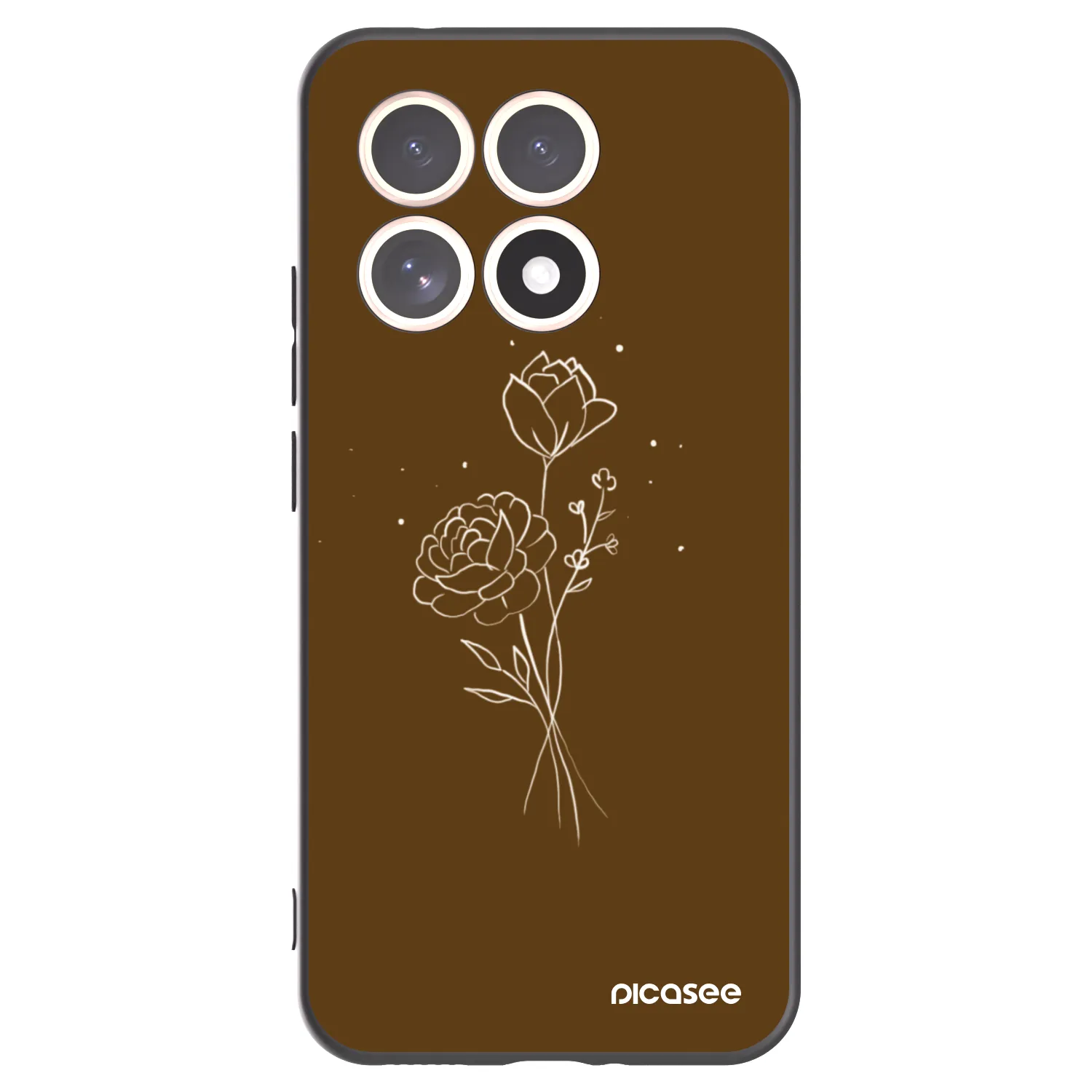 Picasee silikónový čierny obal pre Xiaomi 15T - Brown flowers