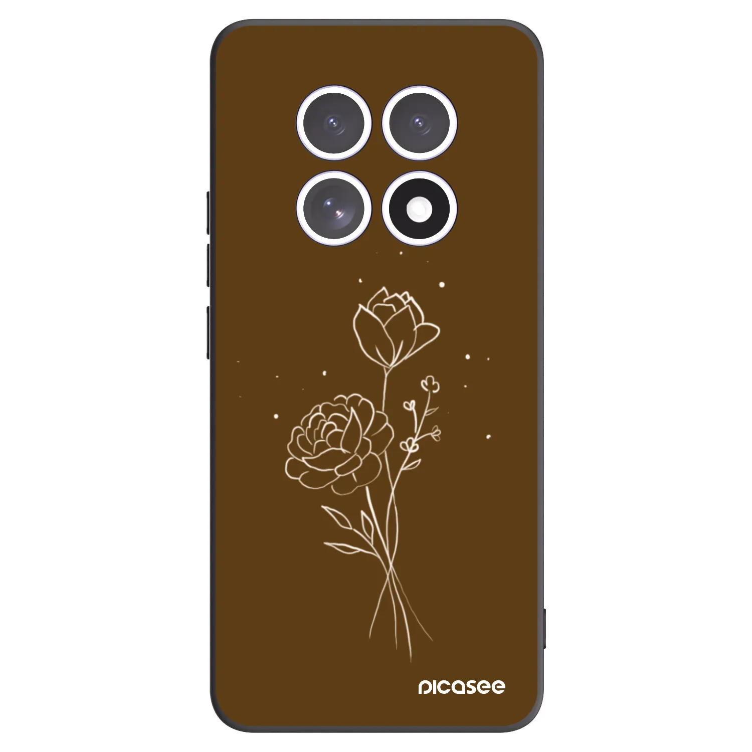 Picasee silikónový čierny obal pre Xiaomi Redmi Note 15 - Brown flowers