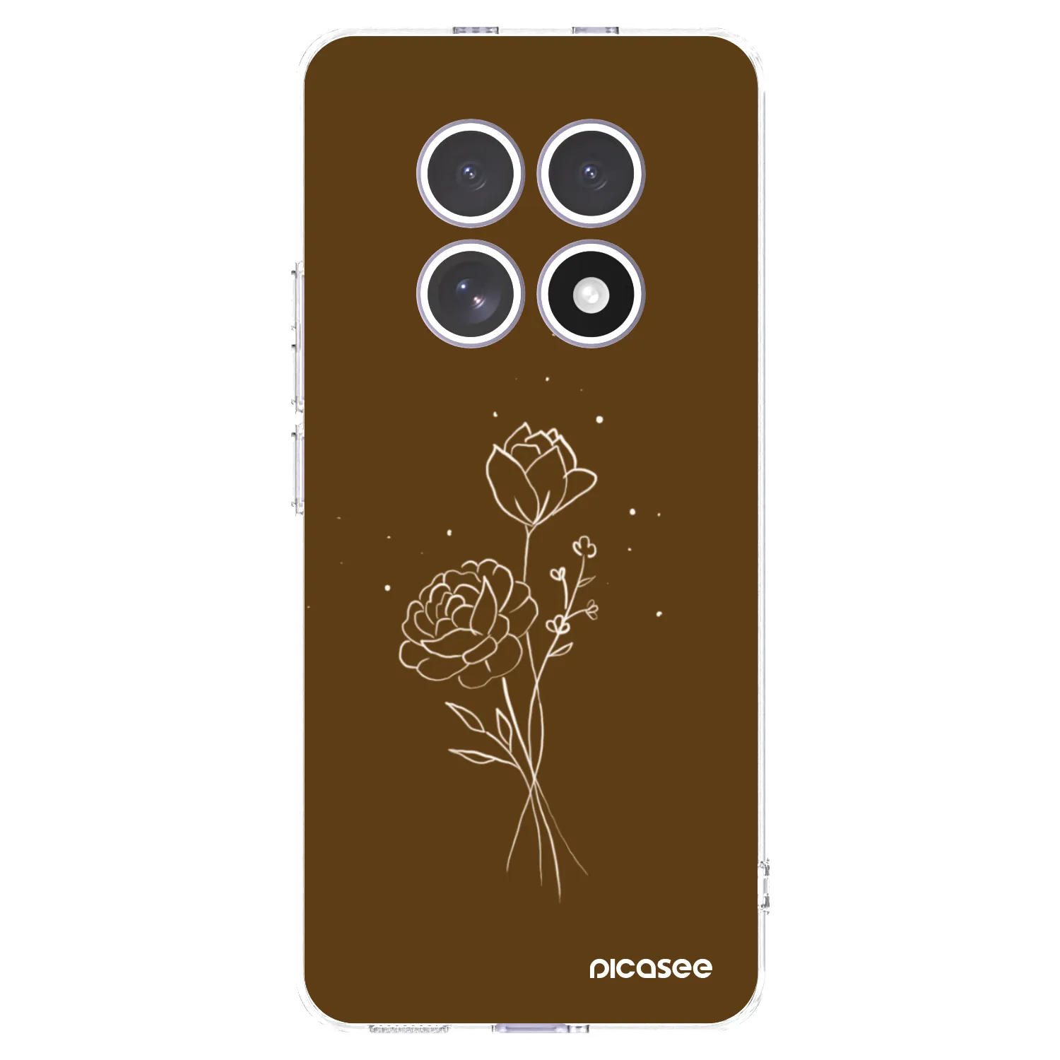 Picasee silikónový prehľadný obal pre Xiaomi Redmi Note 15 - Brown flowers