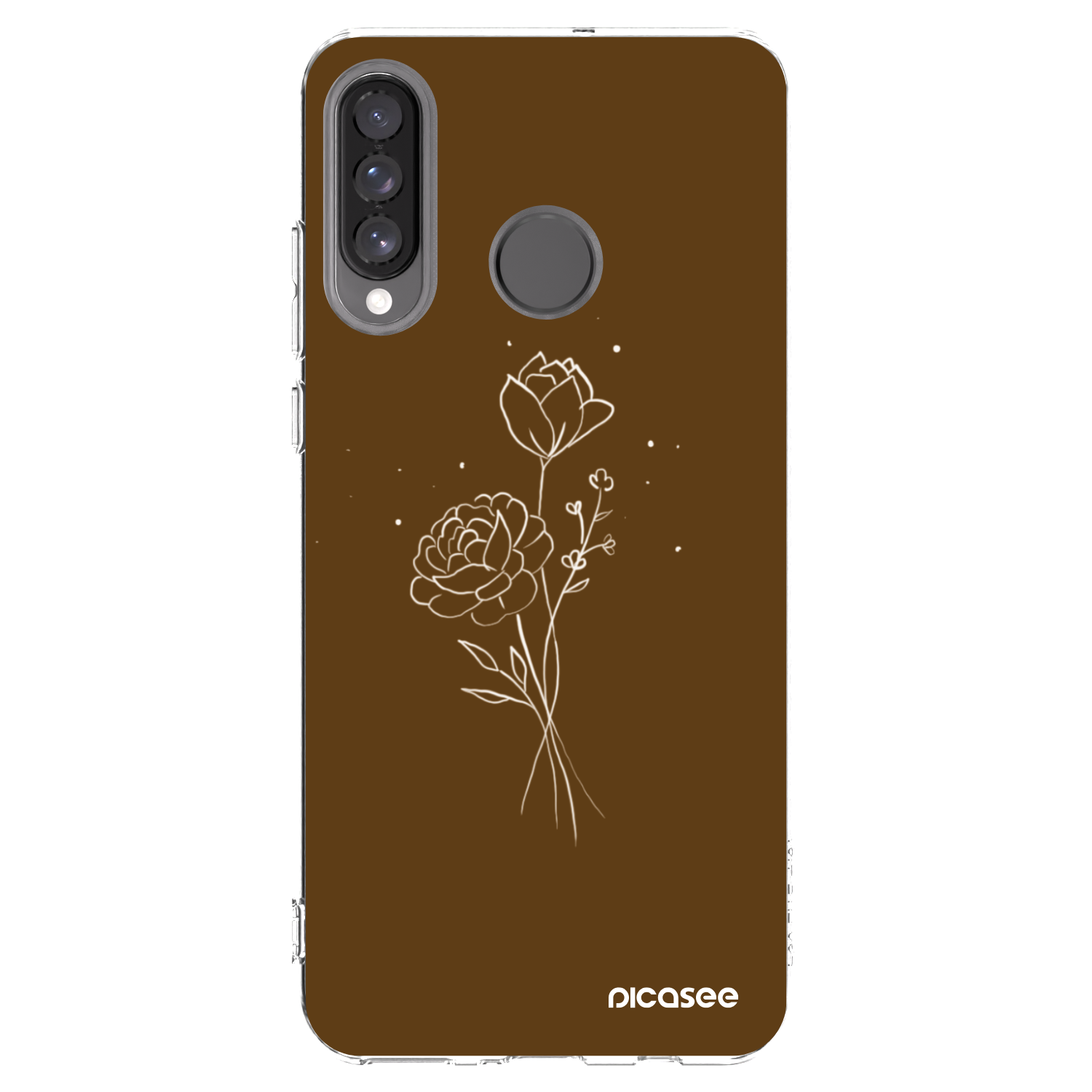 Picasee silikónový prehľadný obal pre Huawei P30 Lite - Brown flowers