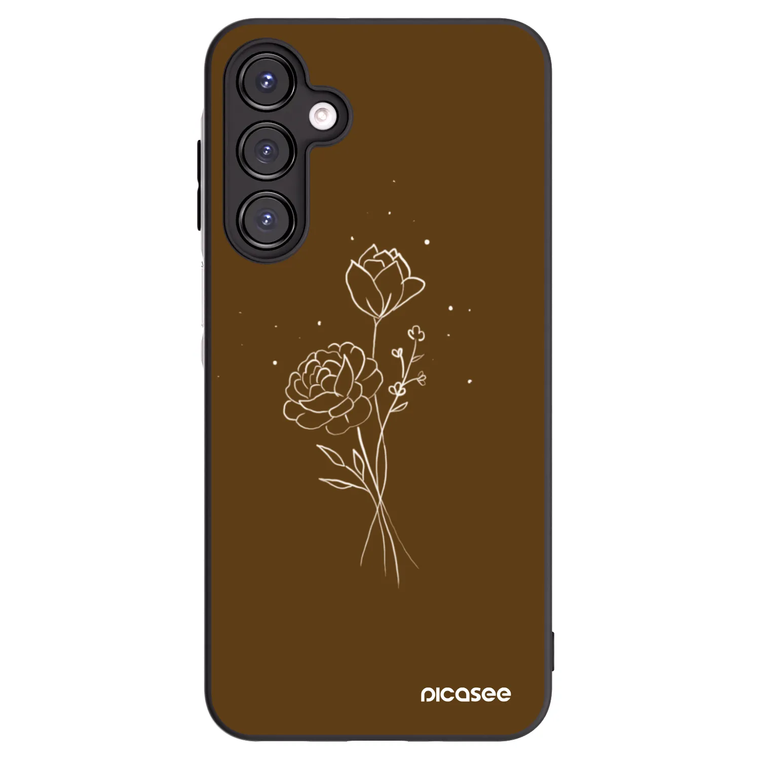 Picasee silikónový čierny obal pre Samsung Galaxy A16 4G - Brown flowers