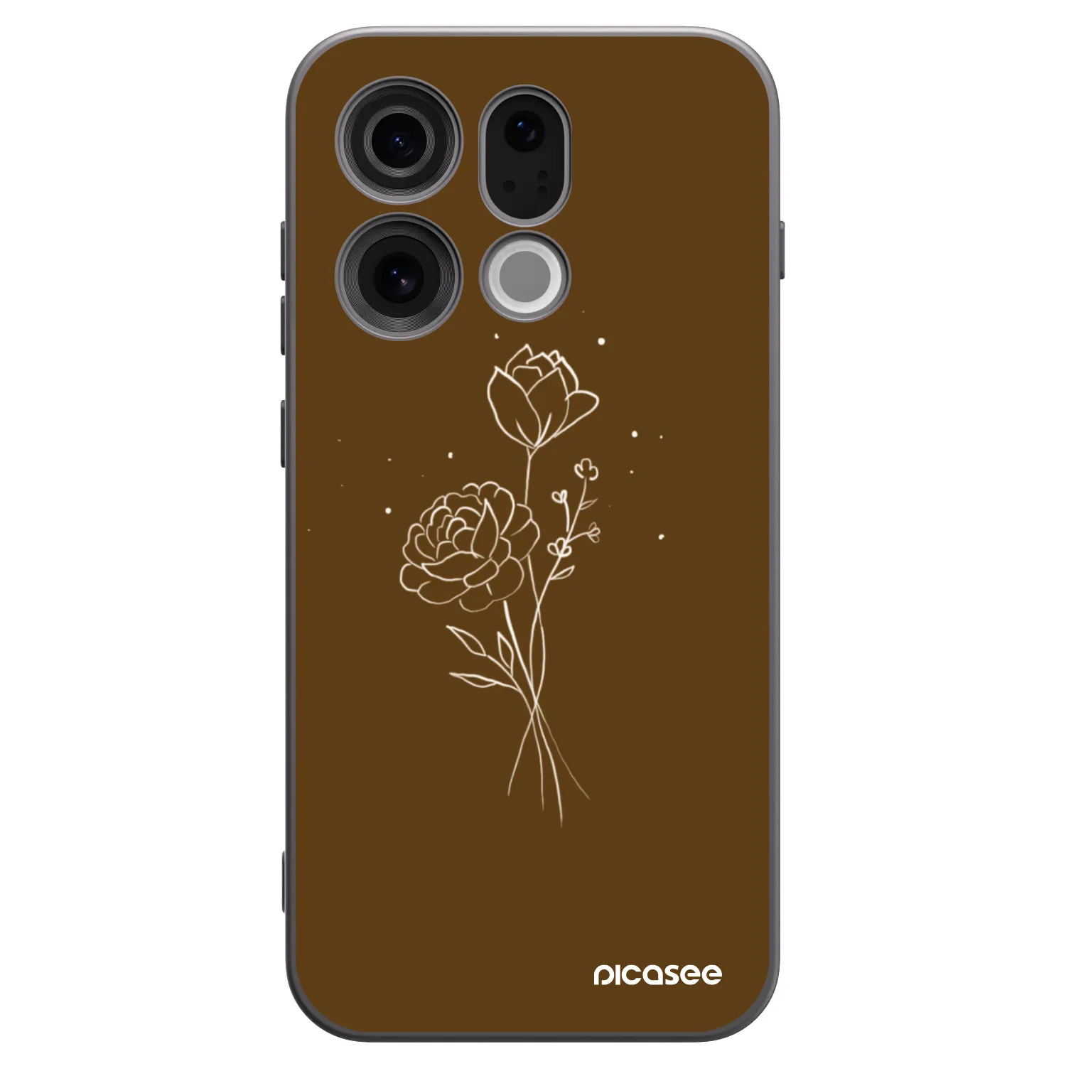 Picasee silikónový čierny obal pre OPPO Find X9 - Brown flowers