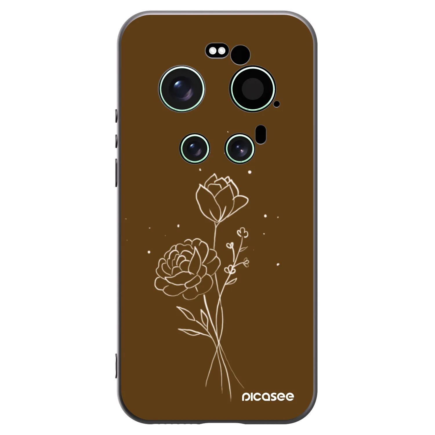 Picasee silikónový čierny obal pre Xiaomi 17 Ultra - Brown flowers