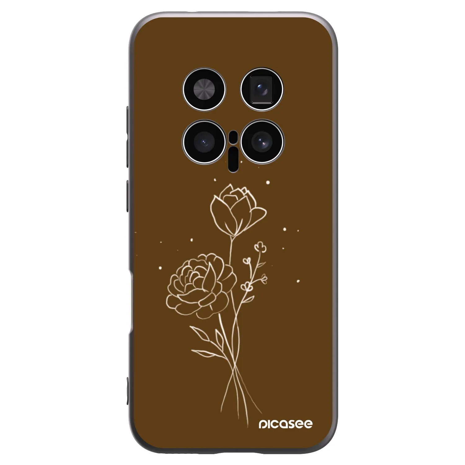 Picasee silikónový čierny obal pre Honor Magic8 Pro 5G - Brown flowers