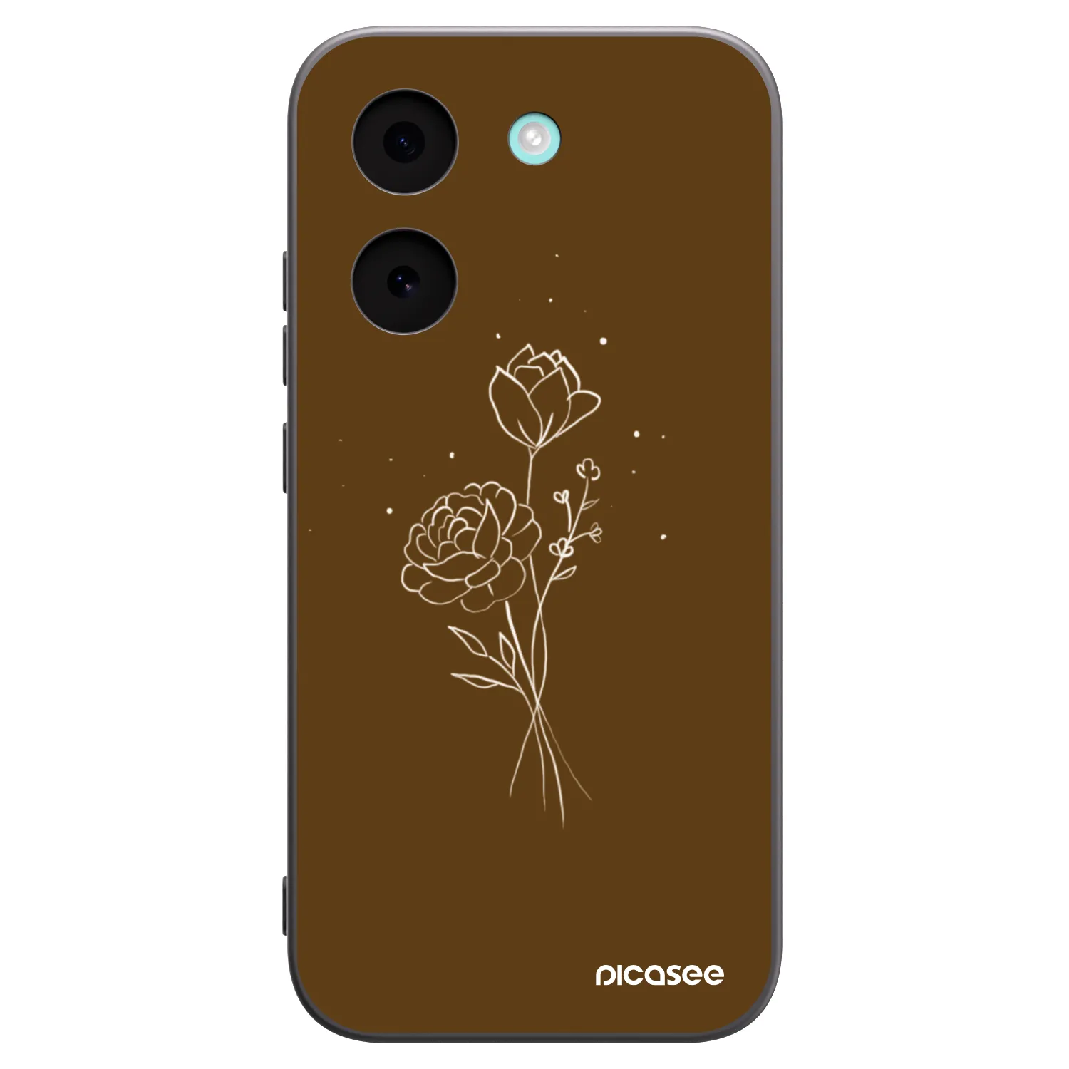 Picasee silikónový čierny obal pre Xiaomi Poco X8 Pro - Brown flowers