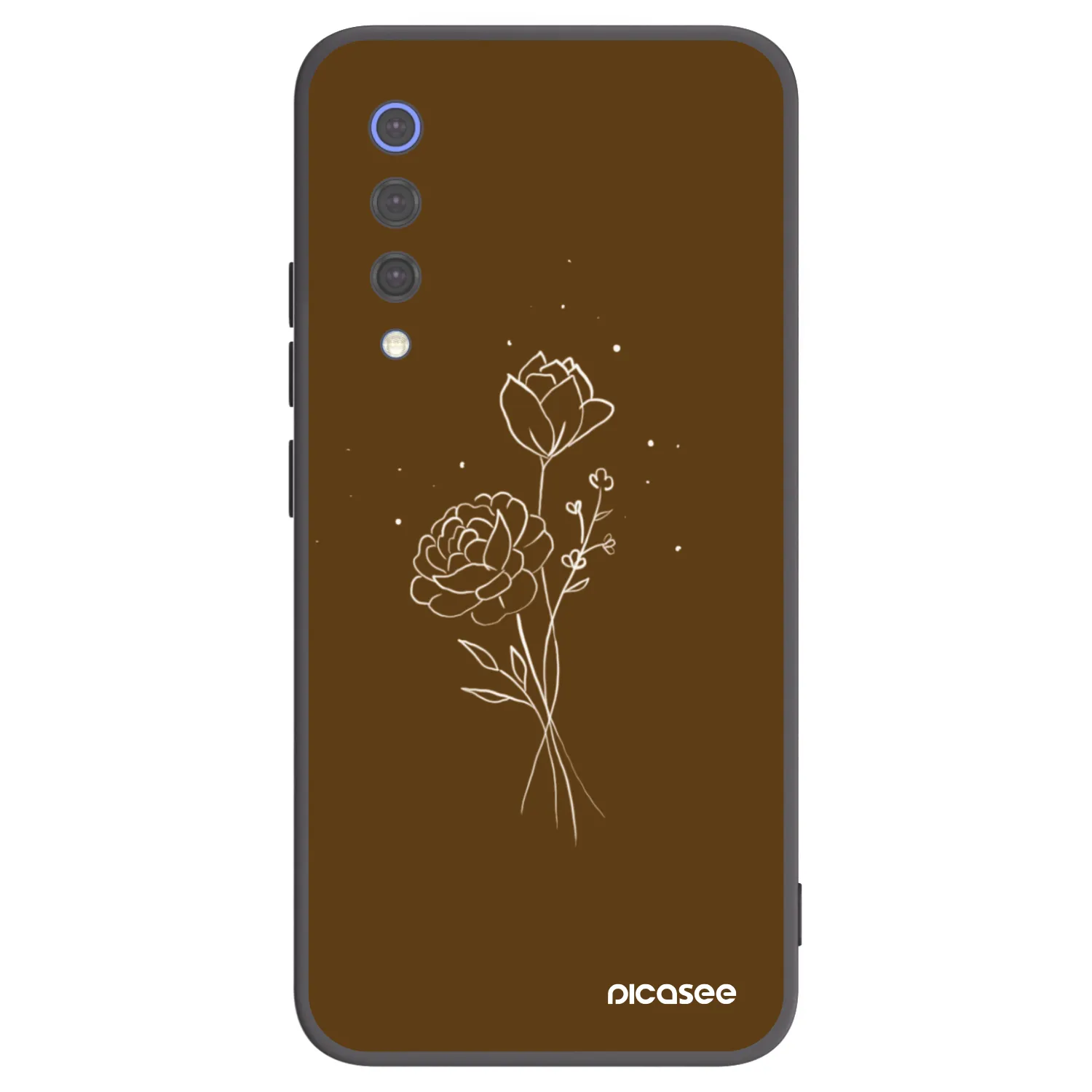 Picasee silikónový čierny obal pre Xiaomi Mi 9 SE - Brown flowers