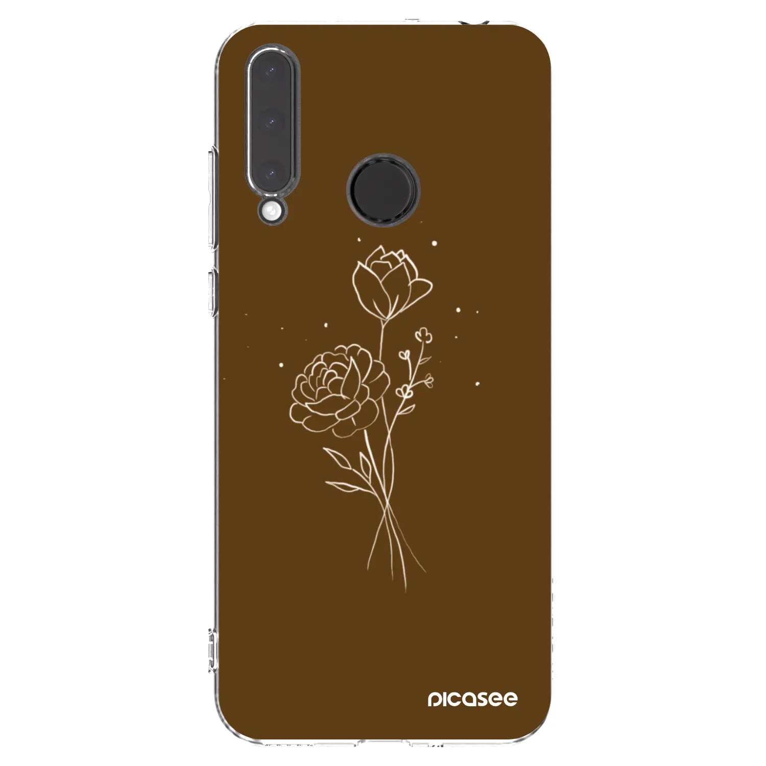 Picasee silikónový prehľadný obal pre Honor 20 Lite - Brown flowers
