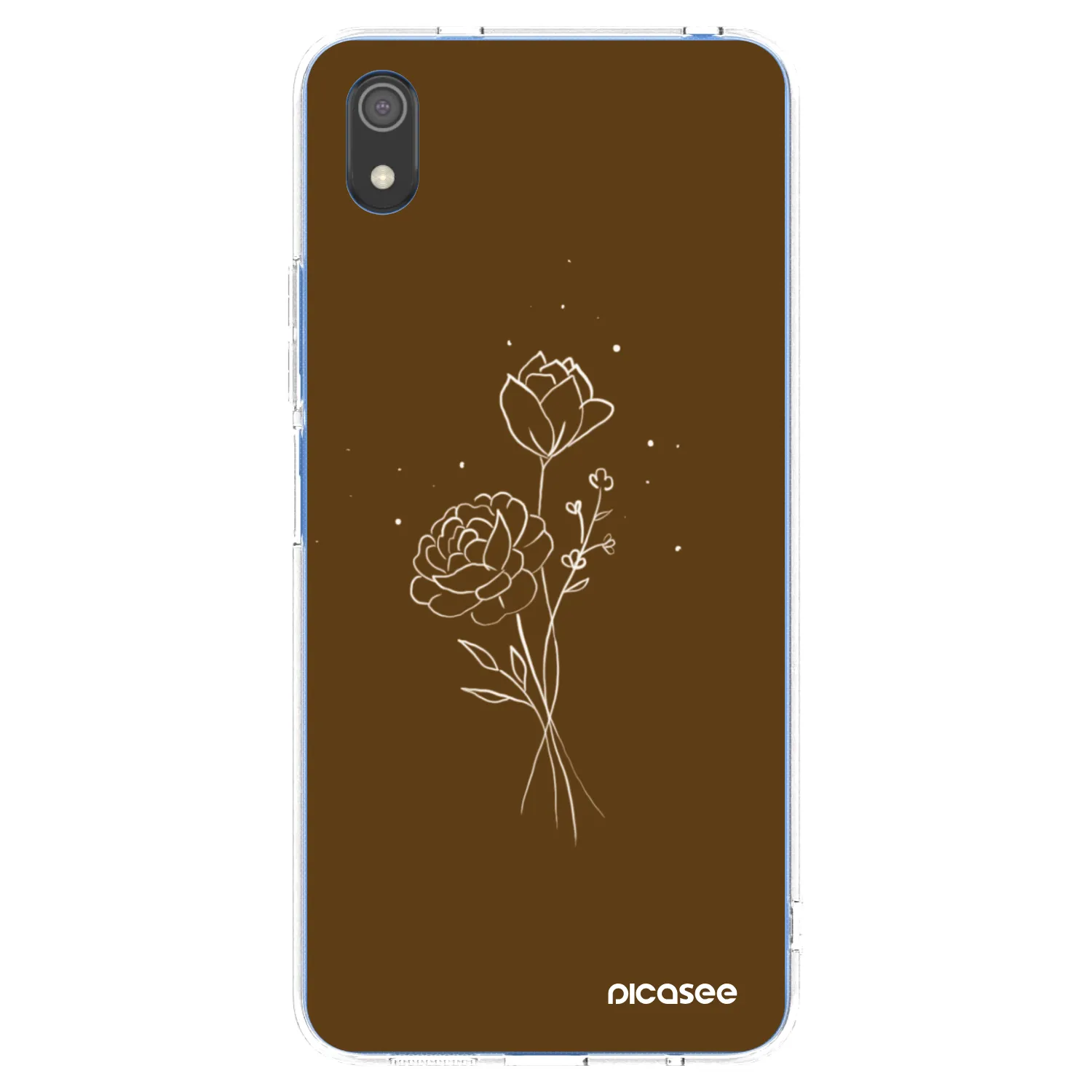 Picasee silikónový prehľadný obal pre Xiaomi Redmi 7A - Brown flowers