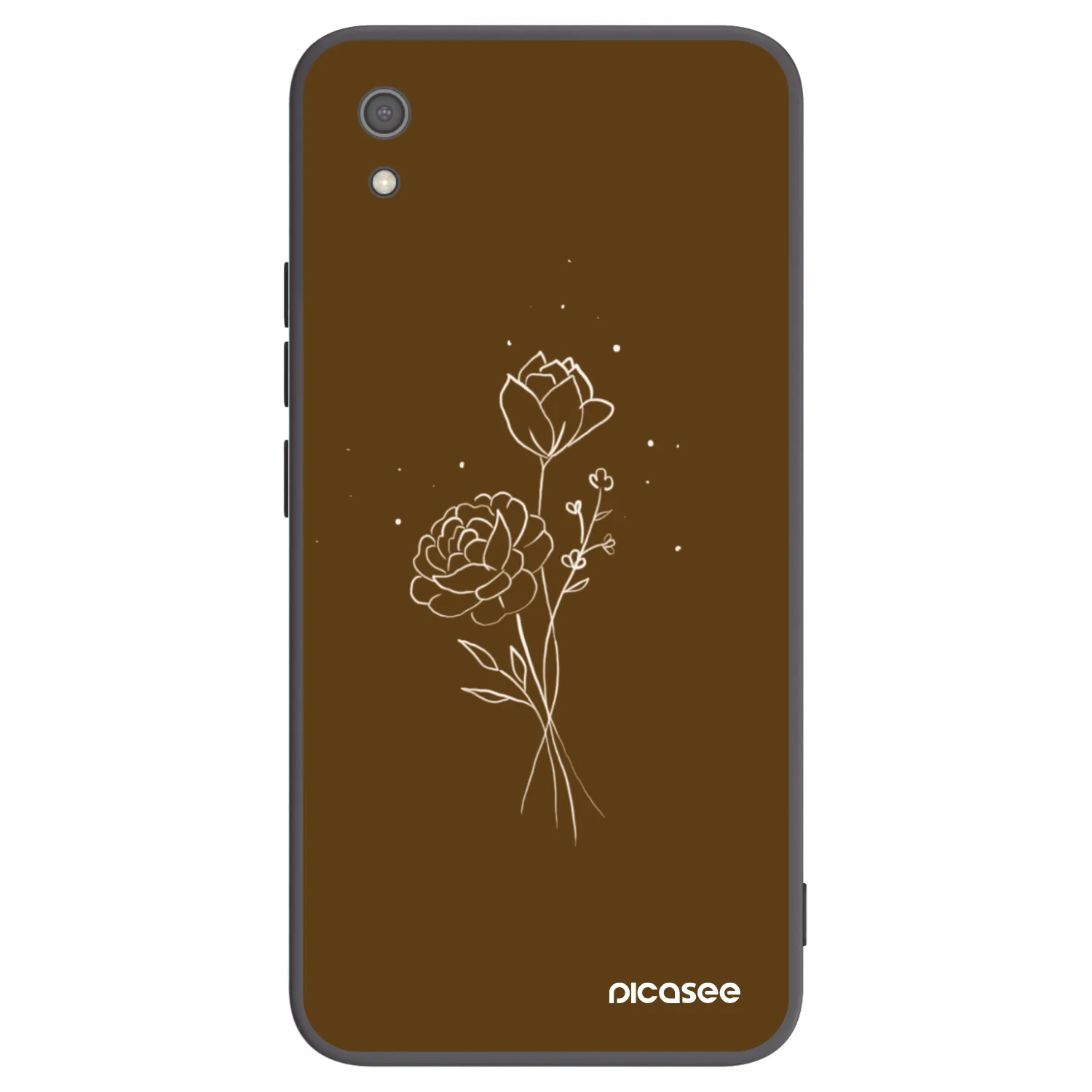Picasee silikónový čierny obal pre Xiaomi Redmi 7A - Brown flowers