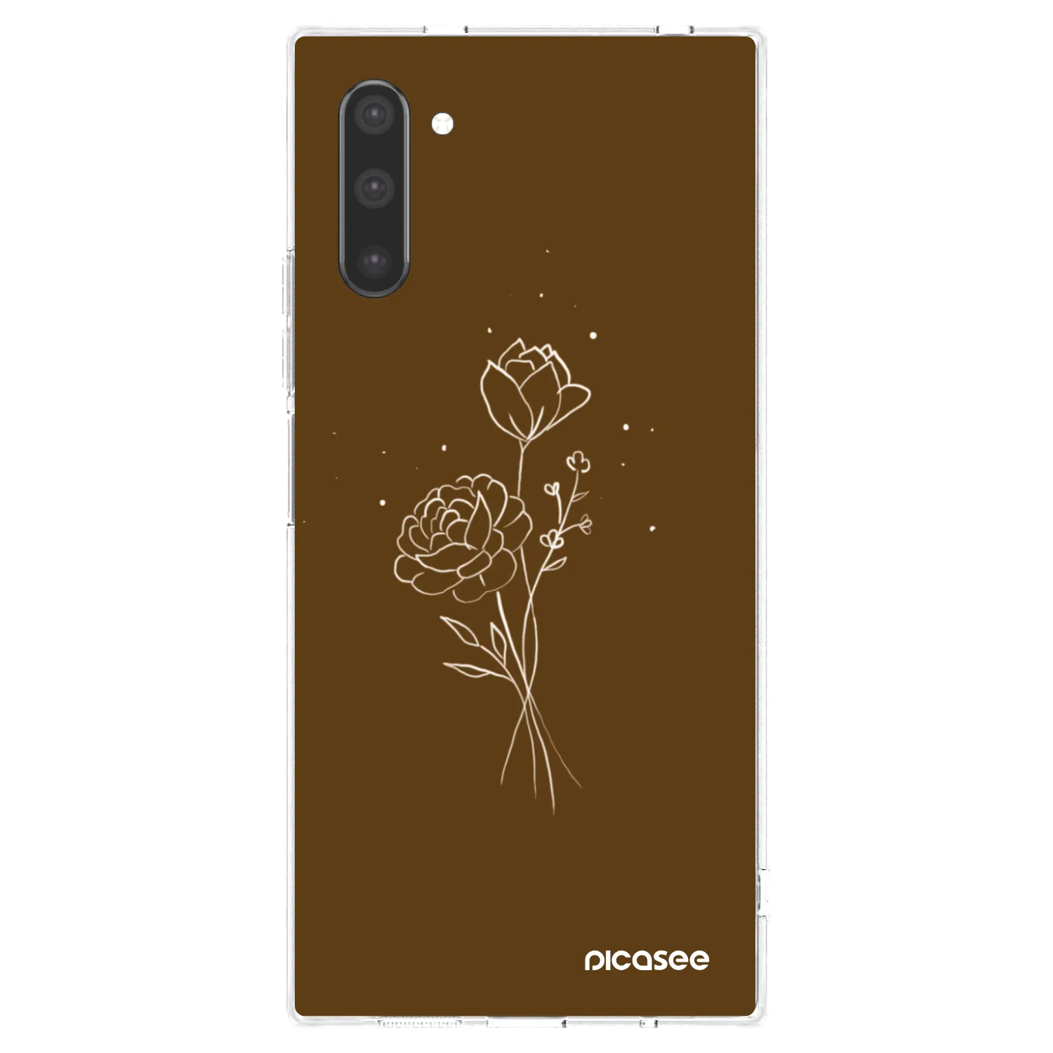 Picasee silikónový prehľadný obal pre Samsung Galaxy Note 10 N970F - Brown flowers