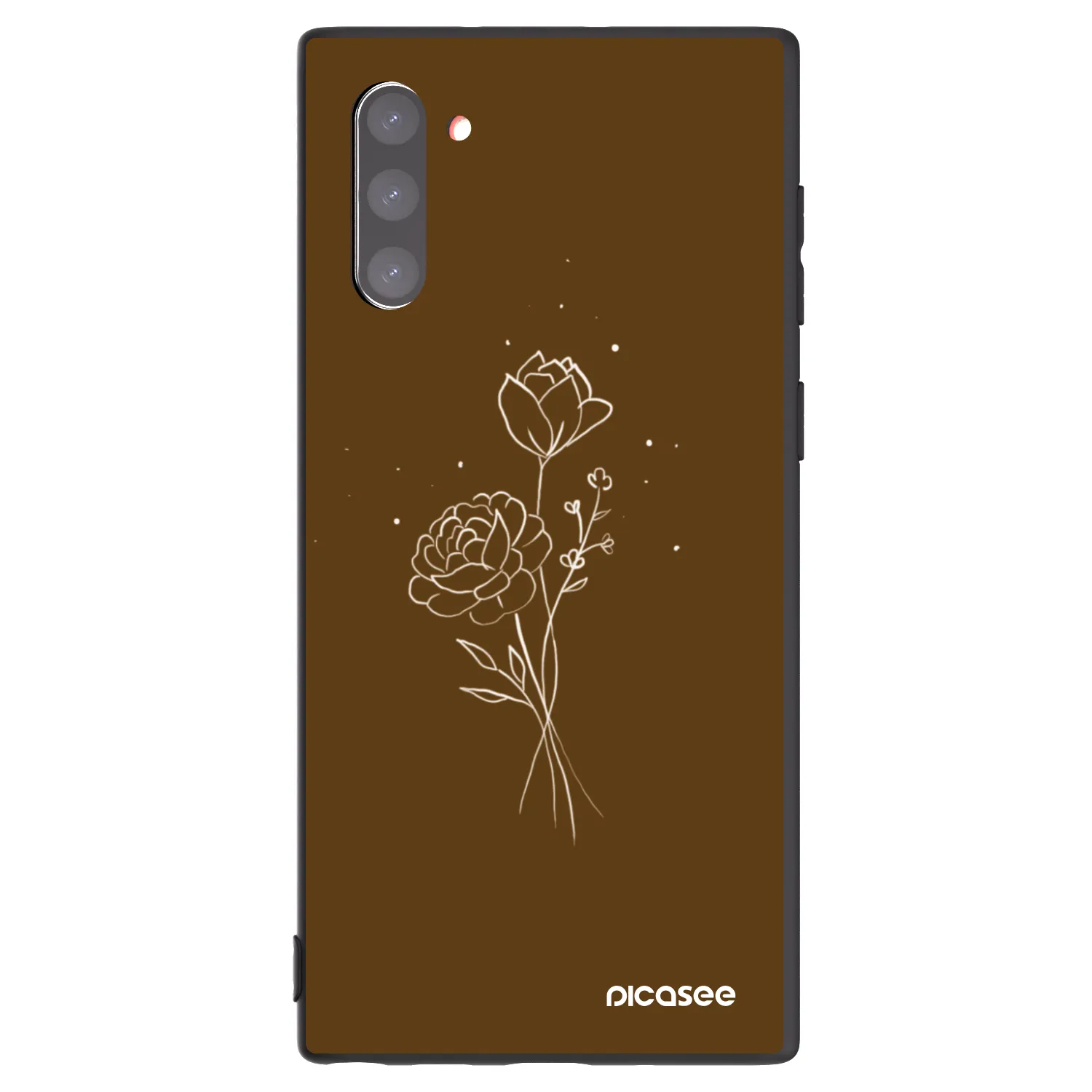 Picasee silikónový čierny obal pre Samsung Galaxy Note 10 N970F - Brown flowers