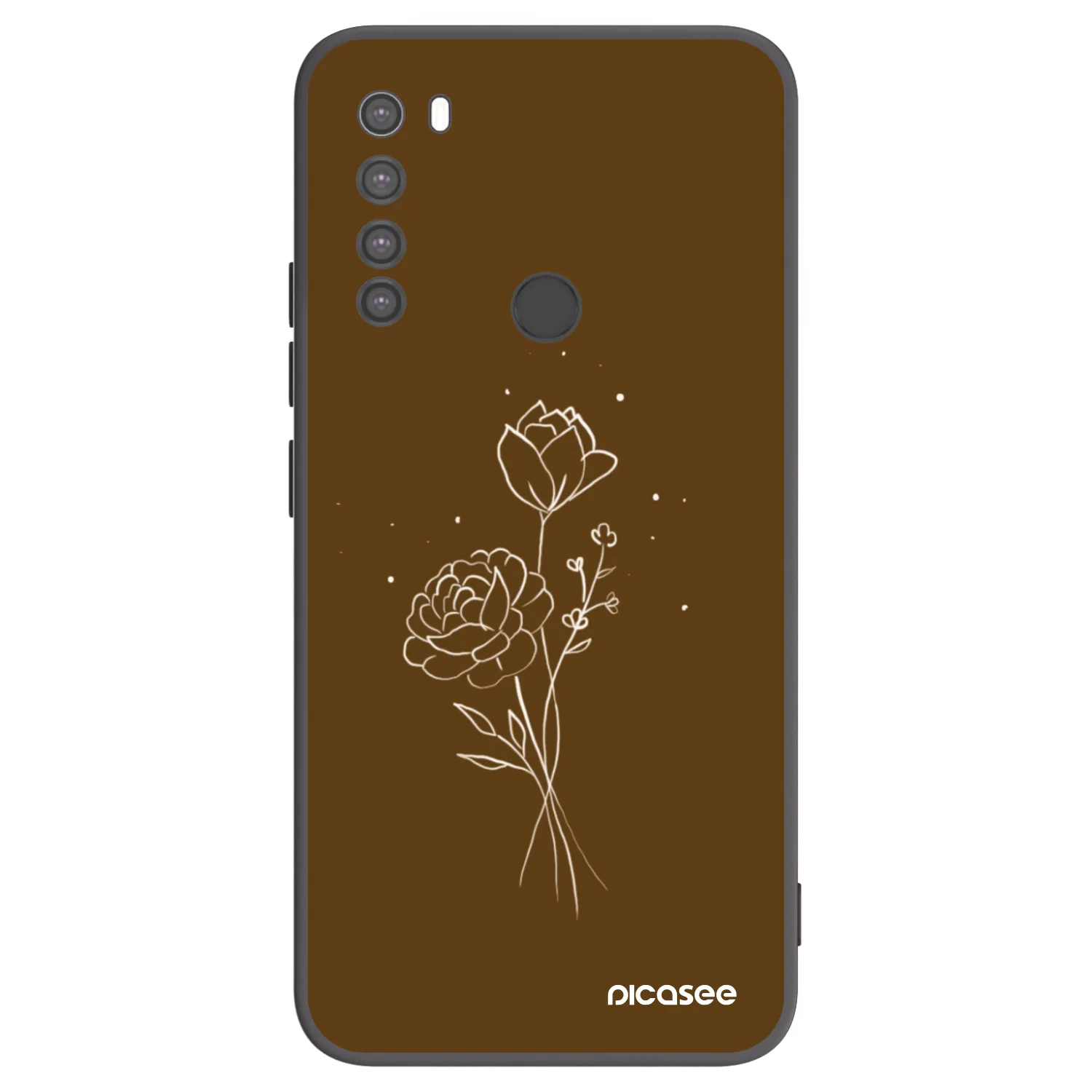 Picasee silikónový čierny obal pre Xiaomi Redmi Note 8 - Brown flowers