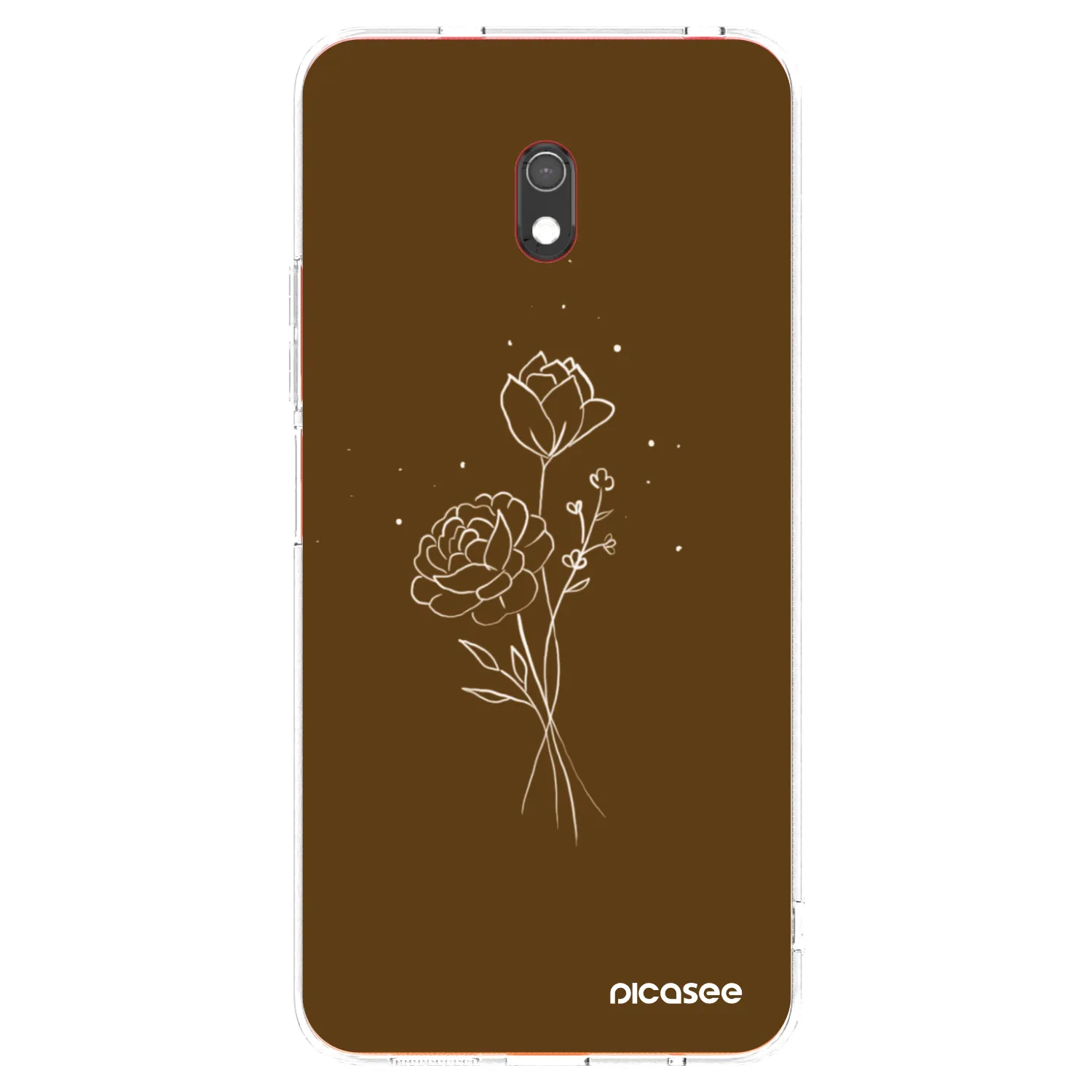 Picasee silikónový prehľadný obal pre Xiaomi Redmi 8A - Brown flowers