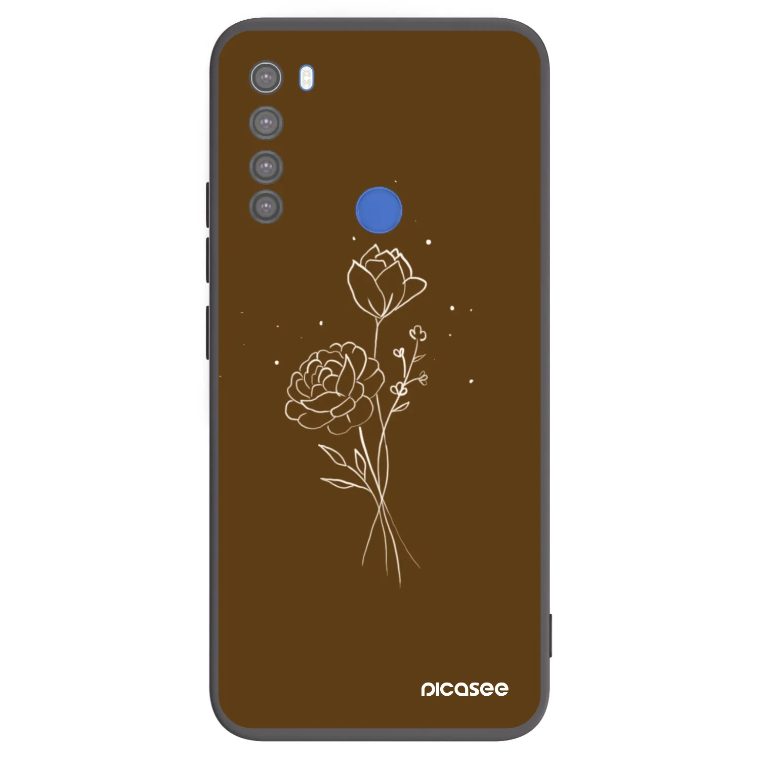 Picasee silikónový čierny obal pre Xiaomi Redmi Note 8T - Brown flowers