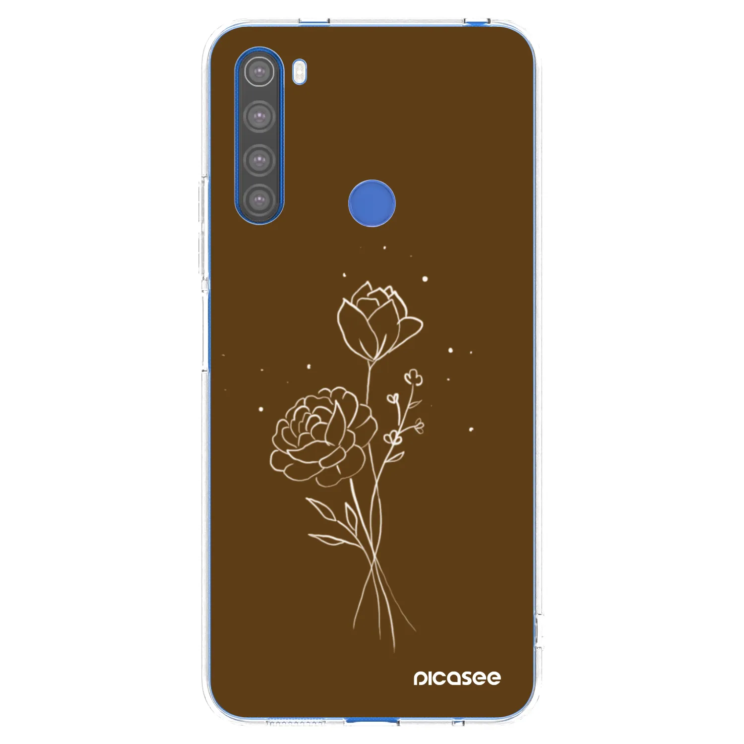 Silikónový prehľadný obal pre Xiaomi Redmi Note 8T - Brown flowers