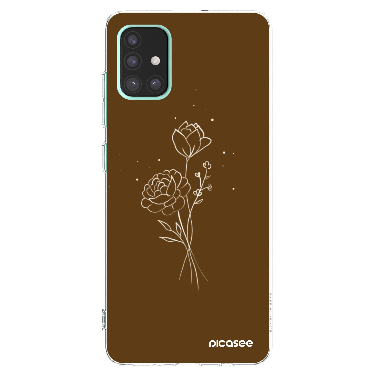 Silikónový prehľadný obal pre Samsung Galaxy A51 A515F - Brown flowers