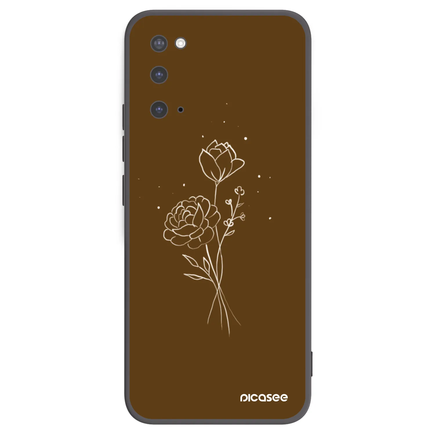 Picasee silikónový čierny obal pre Samsung Galaxy S20 G980F - Brown flowers