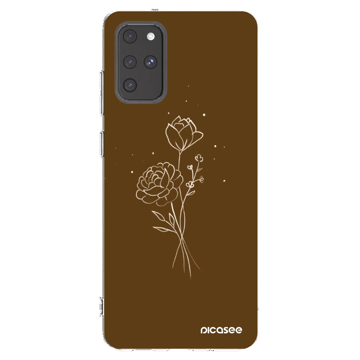 Picasee silikónový prehľadný obal pre Samsung Galaxy S20+ G985F - Brown flowers