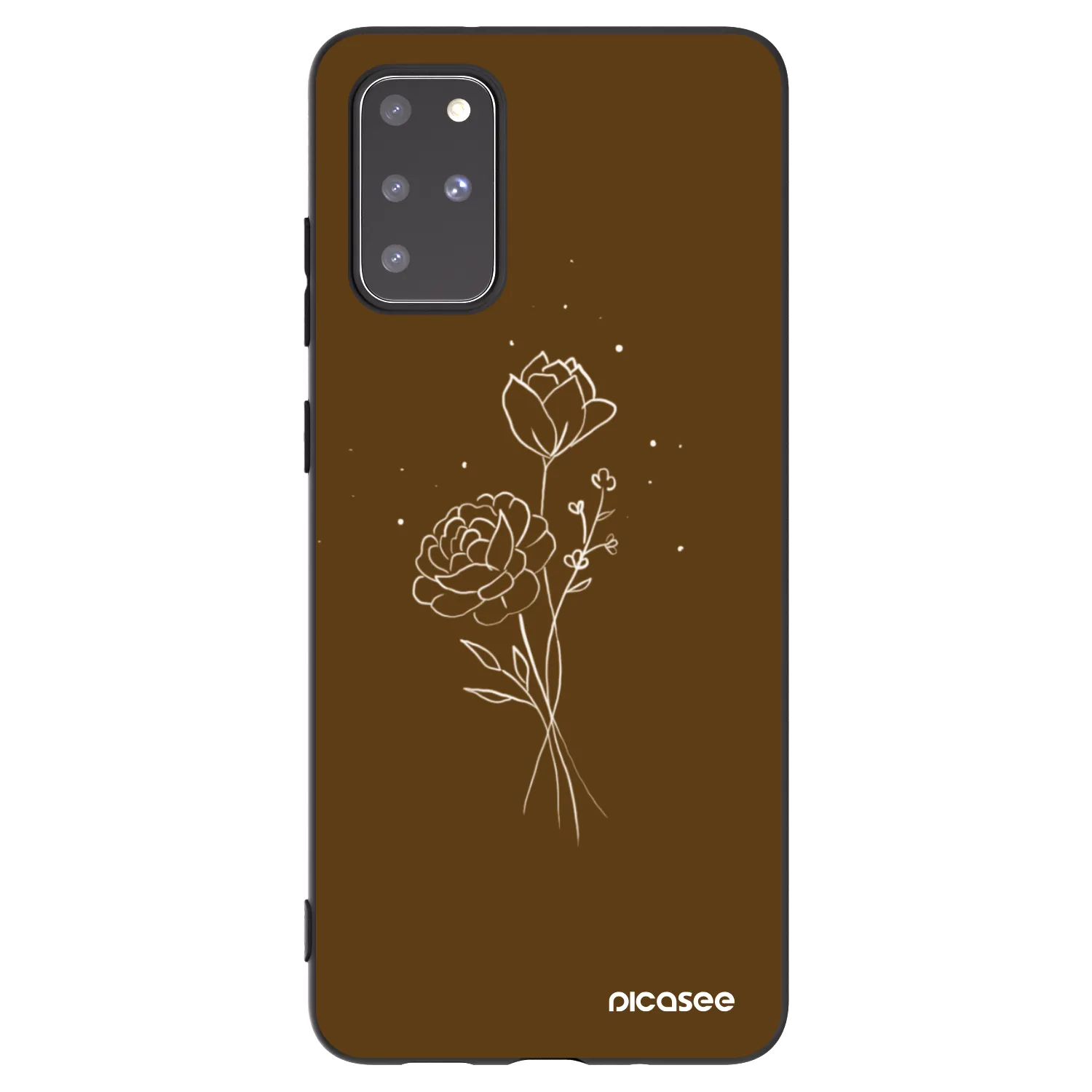 Picasee silikónový čierny obal pre Samsung Galaxy S20+ G985F - Brown flowers