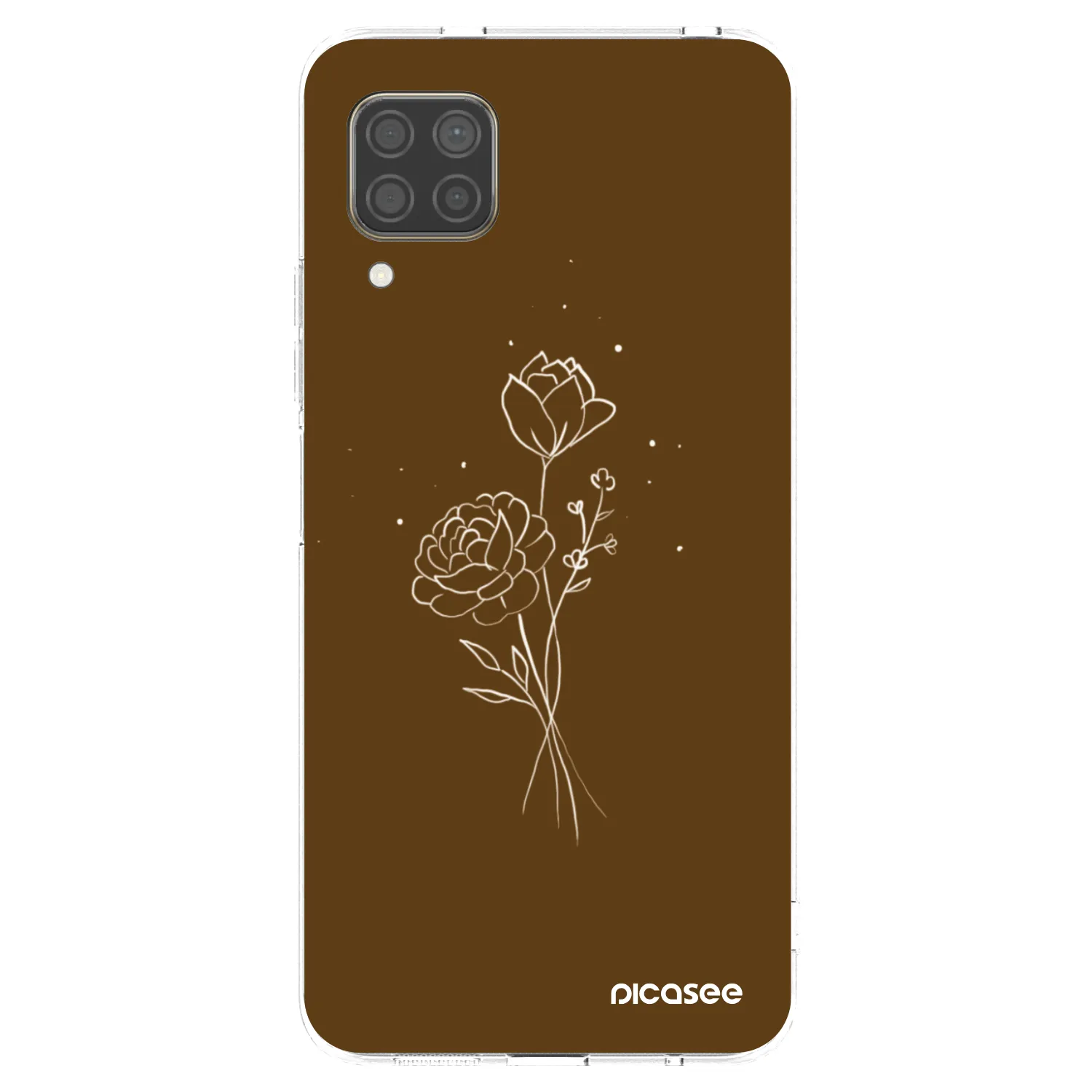 Picasee silikónový prehľadný obal pre Huawei P40 Lite - Brown flowers