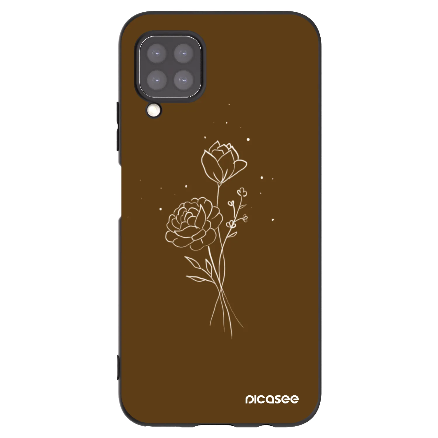 Picasee silikónový čierny obal pre Huawei P40 Lite - Brown flowers