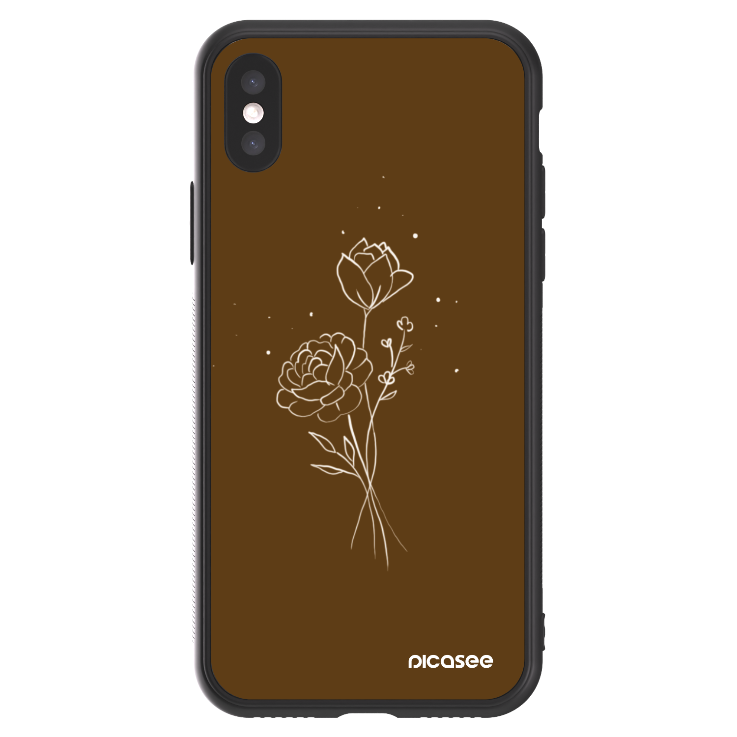 Picasee ULTIMATE CASE pro Apple iPhone X/XS - Brown flowers