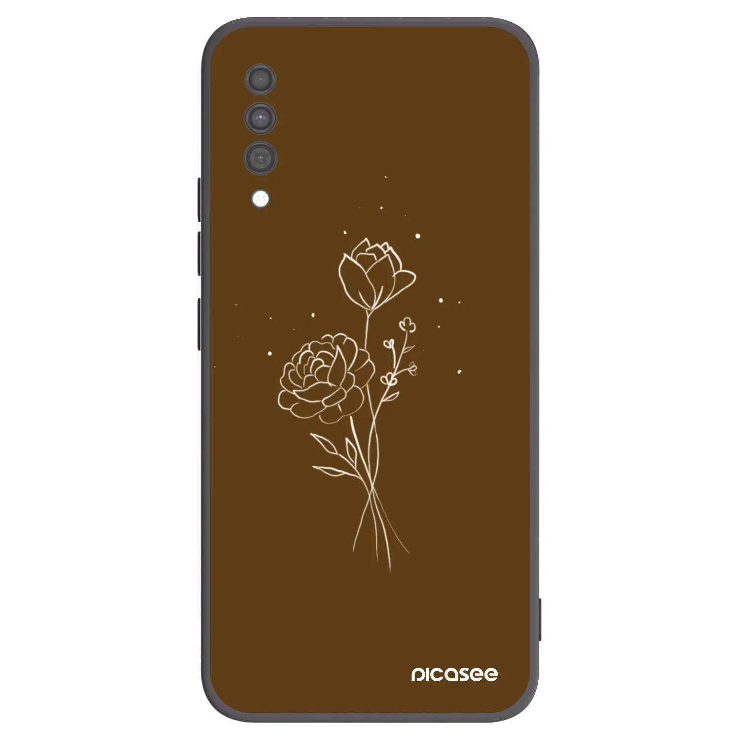 Picasee silikónový čierny obal pre Samsung Galaxy A30s A307F - Brown flowers