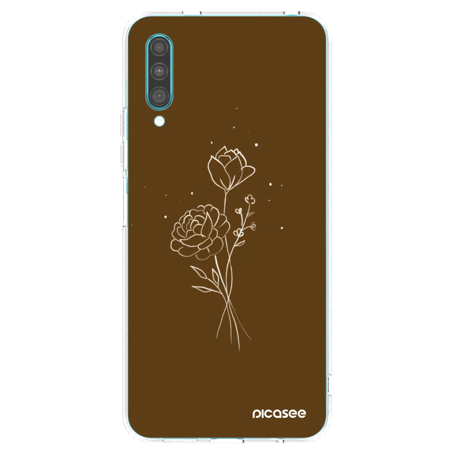 Picasee silikónový prehľadný obal pre Samsung Galaxy A30s A307F - Brown flowers