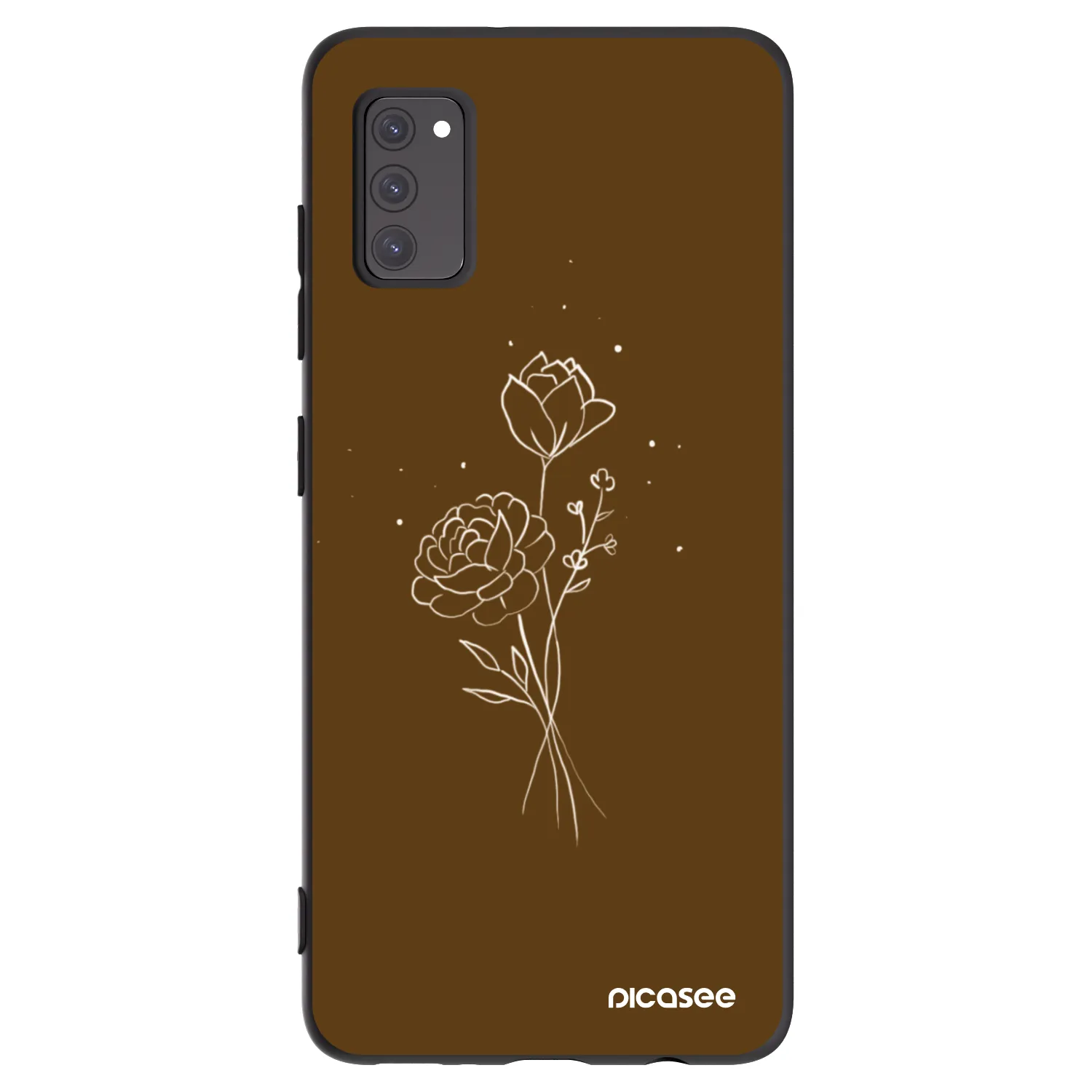 Picasee silikónový čierny obal pre Samsung Galaxy A41 A415F - Brown flowers