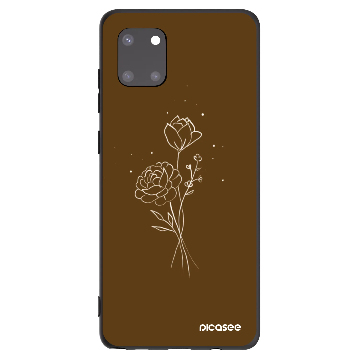 Picasee silikónový čierny obal pre Samsung Galaxy Note 10 Lite N770F - Brown flowers