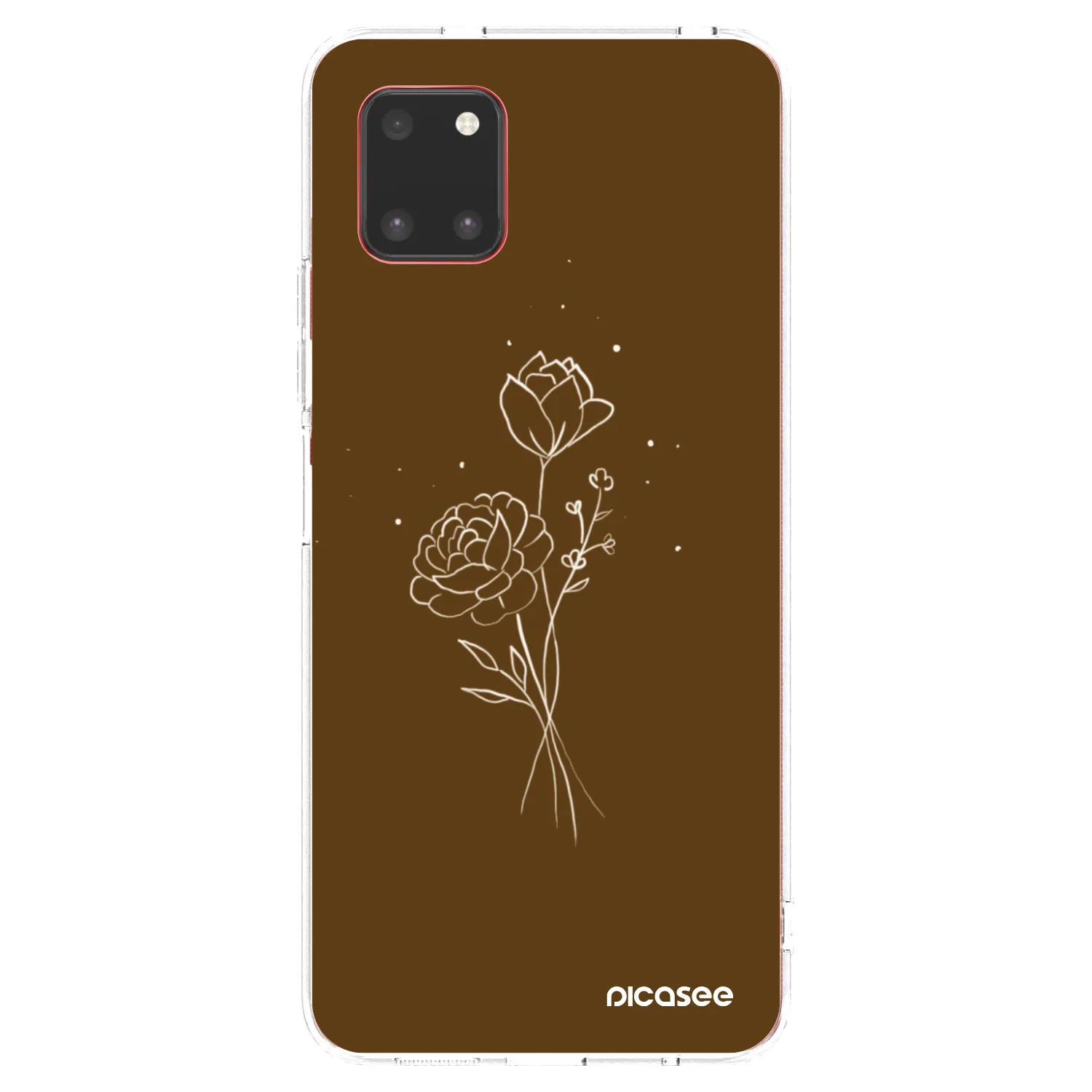Picasee silikónový prehľadný obal pre Samsung Galaxy Note 10 Lite N770F - Brown flowers