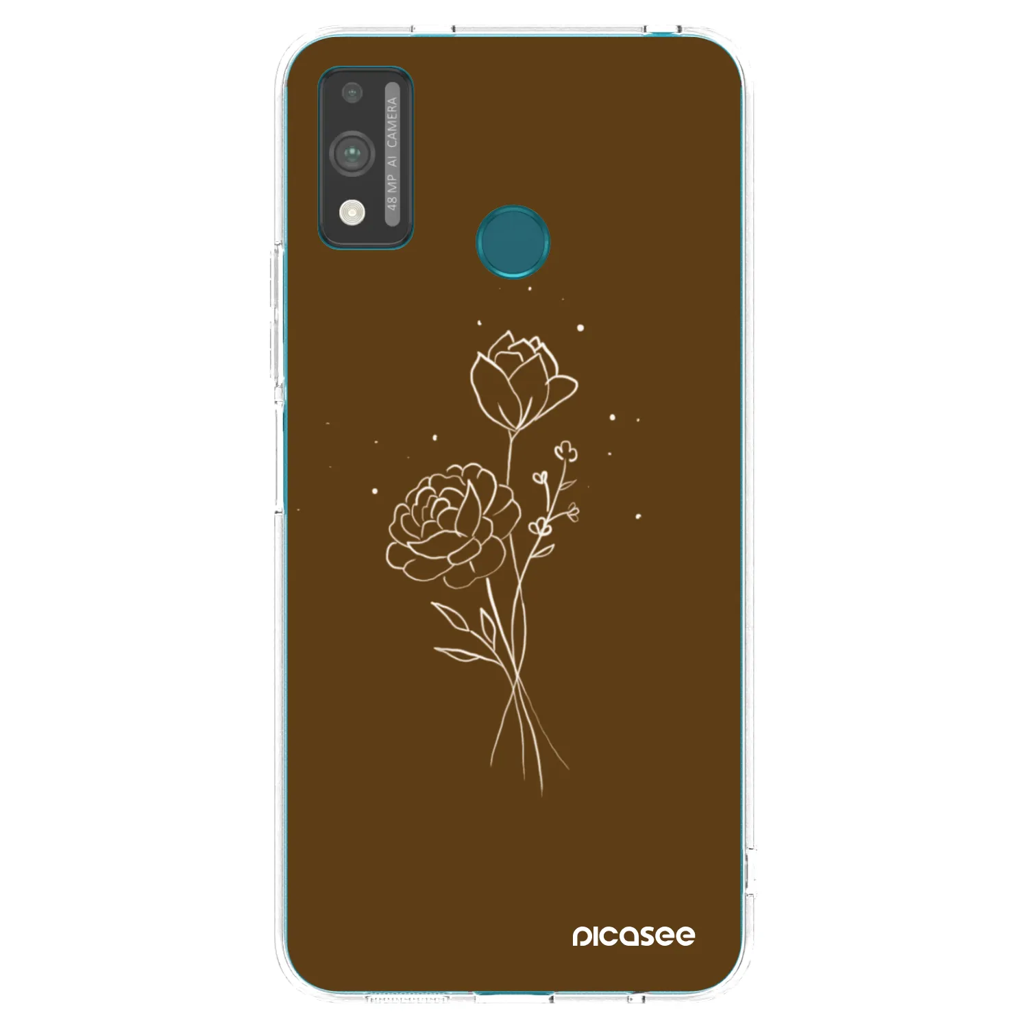 Picasee silikónový prehľadný obal pre Honor 9X Lite - Brown flowers