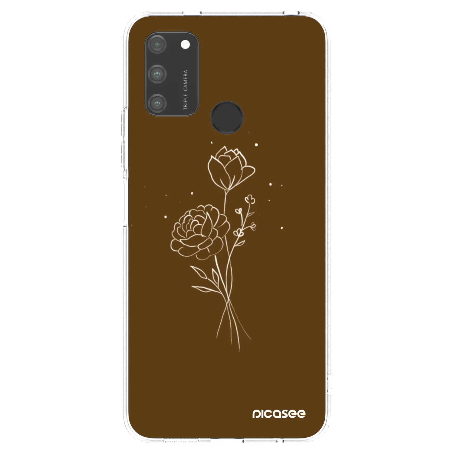 Picasee silikónový prehľadný obal pre Honor 9A - Brown flowers